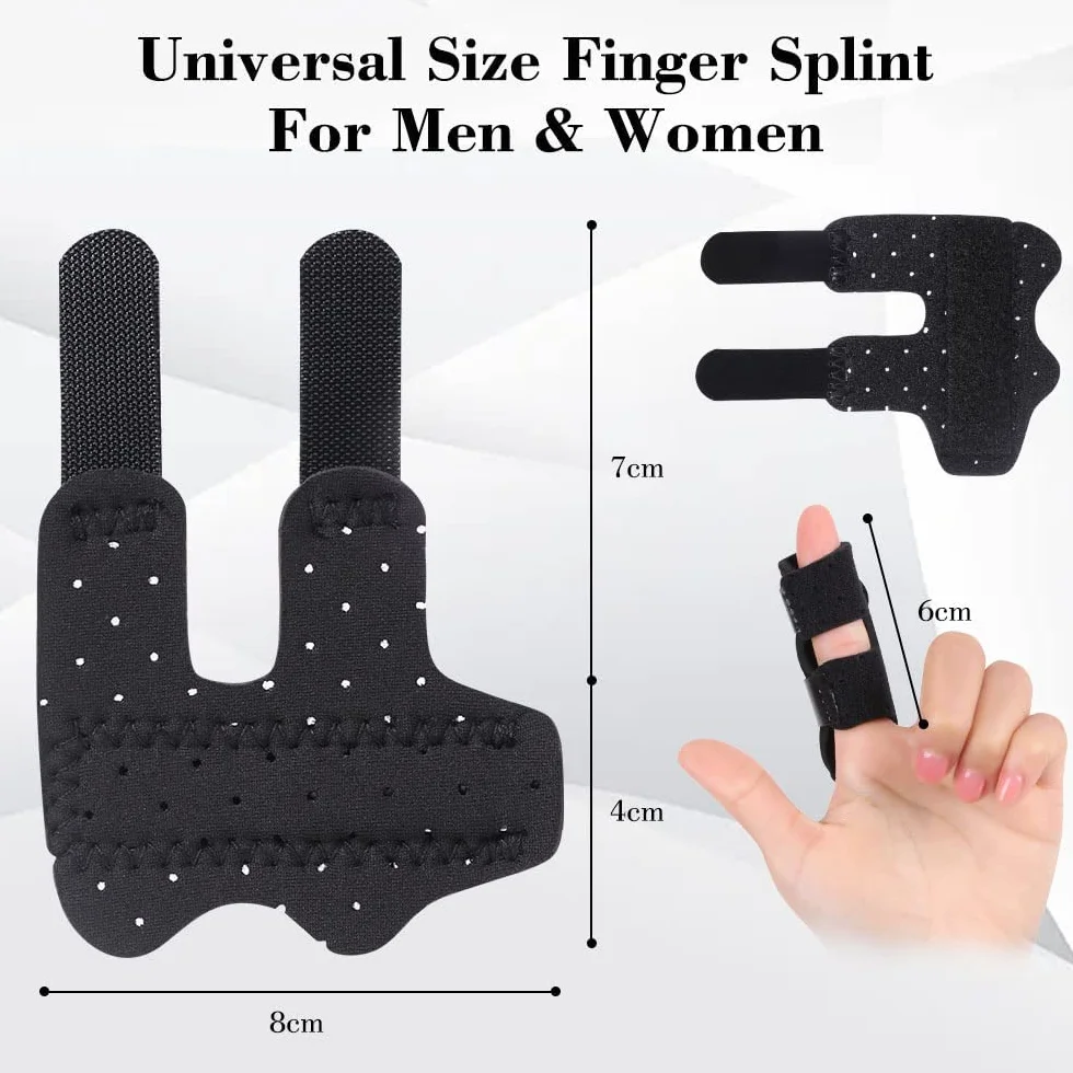 ACWOO Fingerschiene, 2 Stück Fingerglätter Finger Schiene Stabilisator, Weicher Bequemer Fingerstütze, Fingerbandage für Gebrochene Verstauchte Arthritis oder Tendinitis (Schwarz)