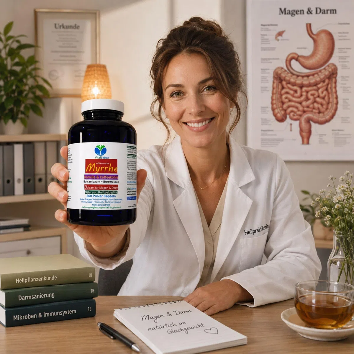 MYRRHE + KAMILLE + KAFFEEKOHLE 1080 Pulver Kapseln (3x360) für den gestressten Darm nach AYURVEDA und Hildegard von Bingen - NATUR pur - OHNE ZUSATZSTOFFE [18 Monate] 27160-7
