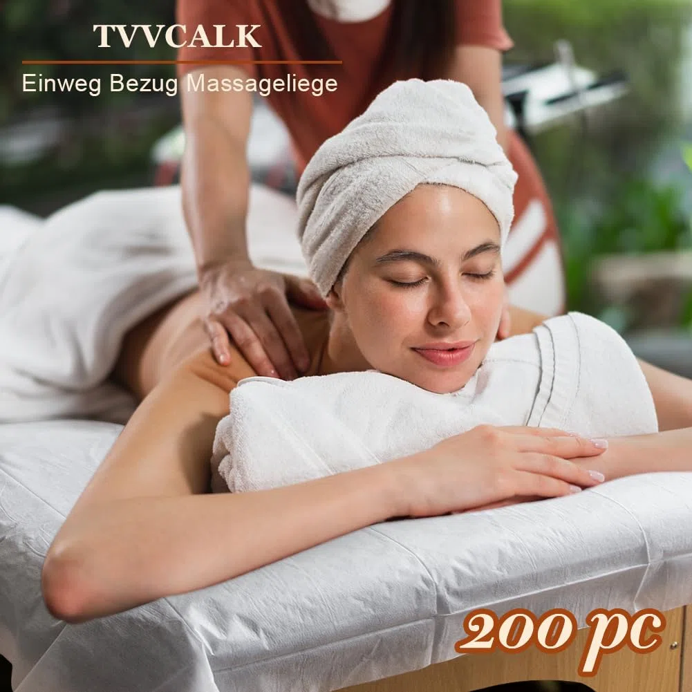 200PCS Einweg Bettlaken, 100 x 200 cm Einweg massageliegen Auflage, Atmungsaktive Einmal Liegenauflagen für Massageliegen Spa