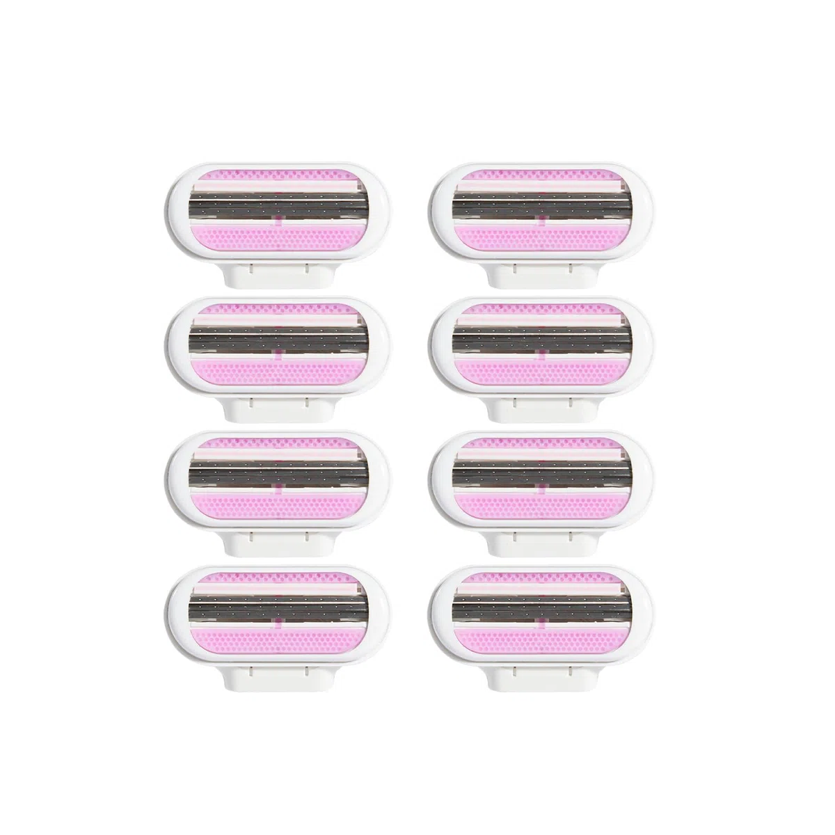 8 Stück Rasierklingen Damen, Smooth Ersatzklingen Damenrasierer Set mit Feuchtigkeitsspendenden Schutzkissen, Rasierklingen Rasierer Frauen für Empfindliche Haut und Intimbereich (Rosa)