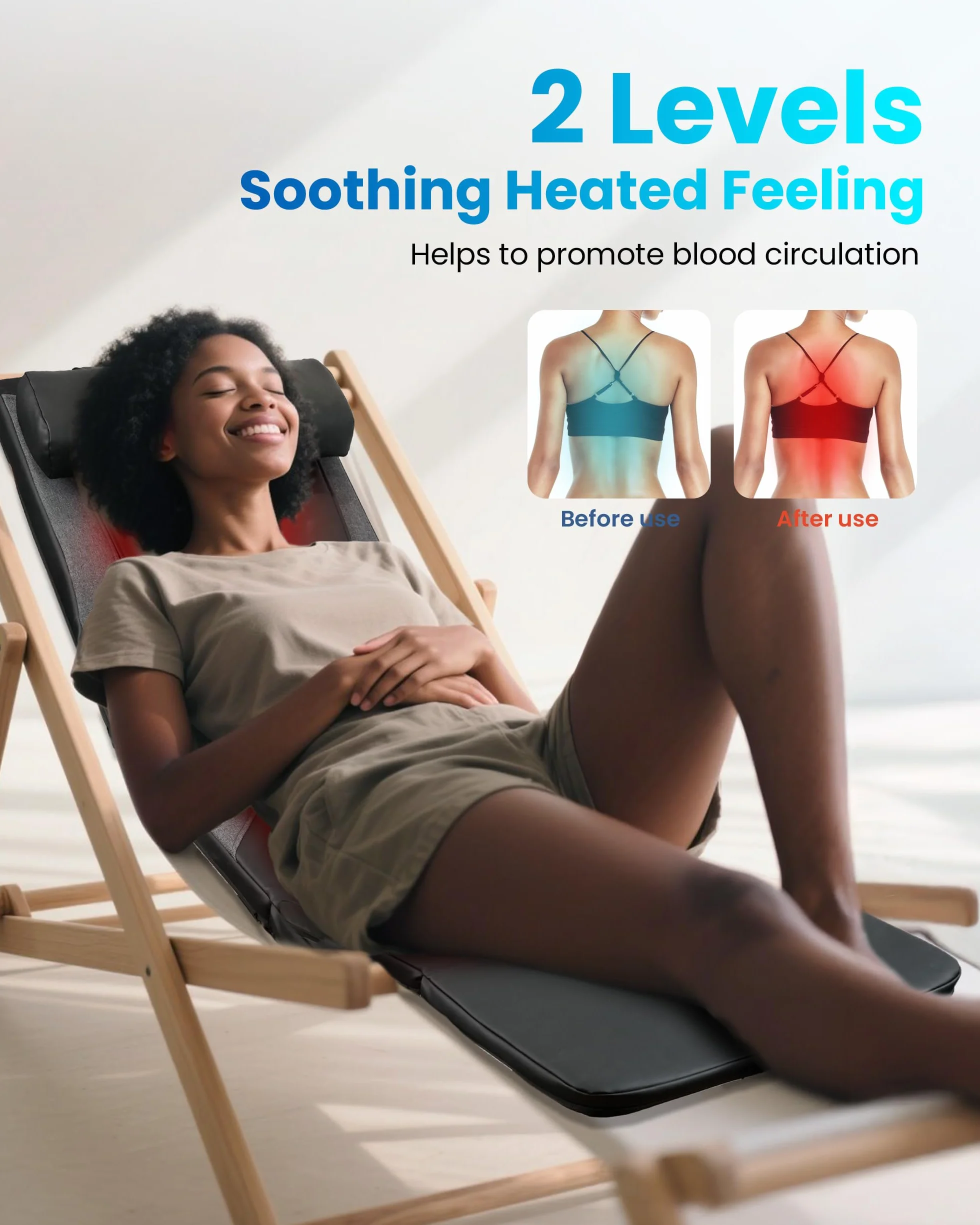 COMFIER Massagematte für den ganzen Körper, Wärmefunktion, Shiatsu-Rückenmassage, tiefenwirksame Knetmassage und Vibration, geeignet für Stuhl, Sofa und Bett, Geschenk für Mama und Papa
