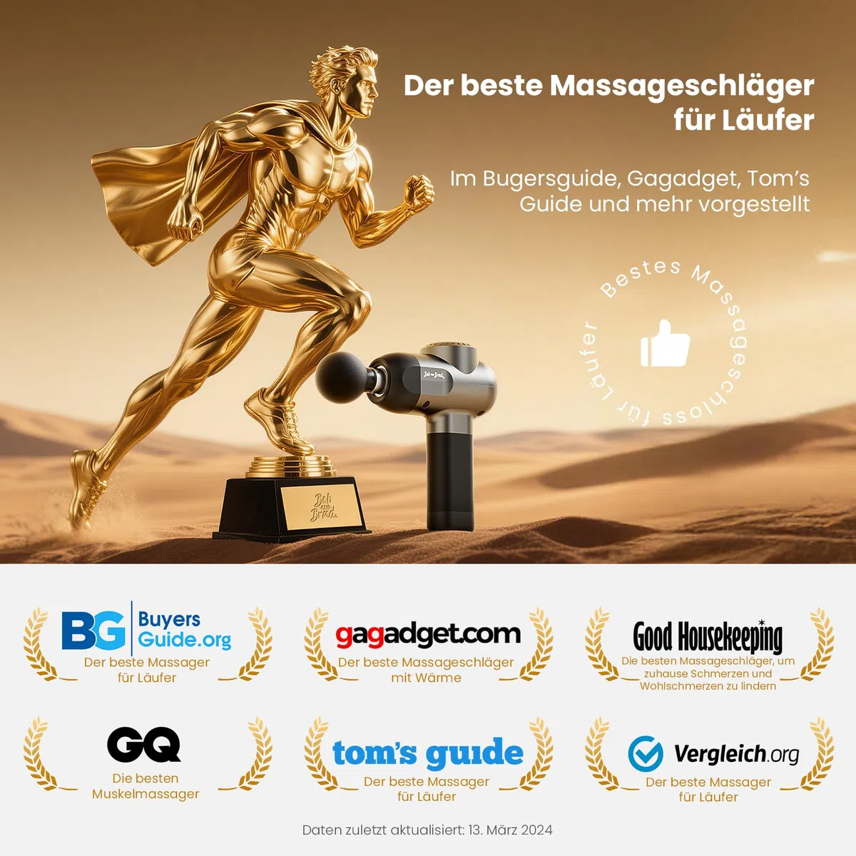 Bob and Brad C2 Massagepistole, Tiefe Gewebemassagepistole, Muskel-Massagegerät mit 5 Geschwindigkeiten und 5 Köpfen für Zuhause Büro Workout Erholung Schmerzlinderung, Tolles Geschenk, Schwarz