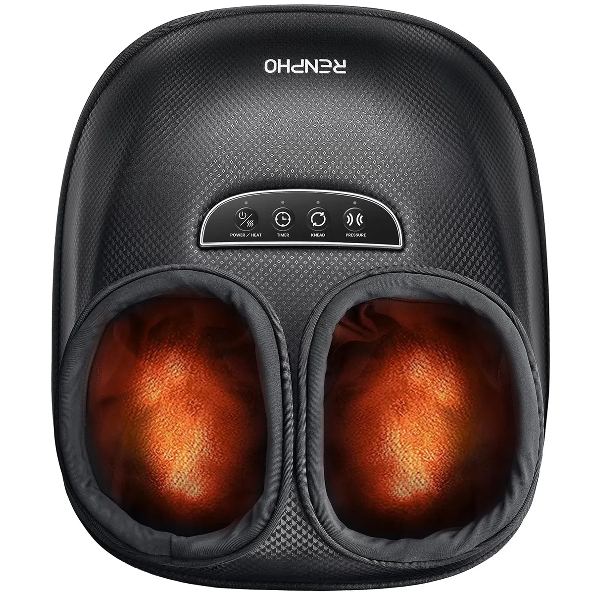 RENPHO Fußmassagegerät mit Wärme 2026 Neu, Shiatsu für ganzen Fuß, Fussmassagegerät Elektrisch Testsieger, 3 Luftdruck und Knetstufen, PU-Leder, Geschenke für Frauen Männer, bis Größe 47, Schwarz