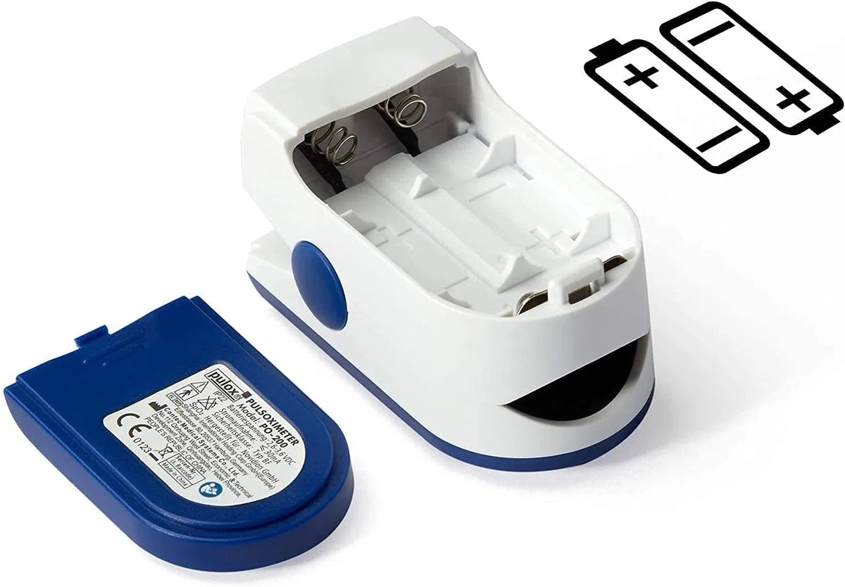 Pulox PO-200 Solo Pulsoximeter Dunkelblau für SpO2 & Puls am Finger | Inklusive Batterien, komfortable Messwertkontrolle direkt am Finger für Zuhause, Reise und unterwegs