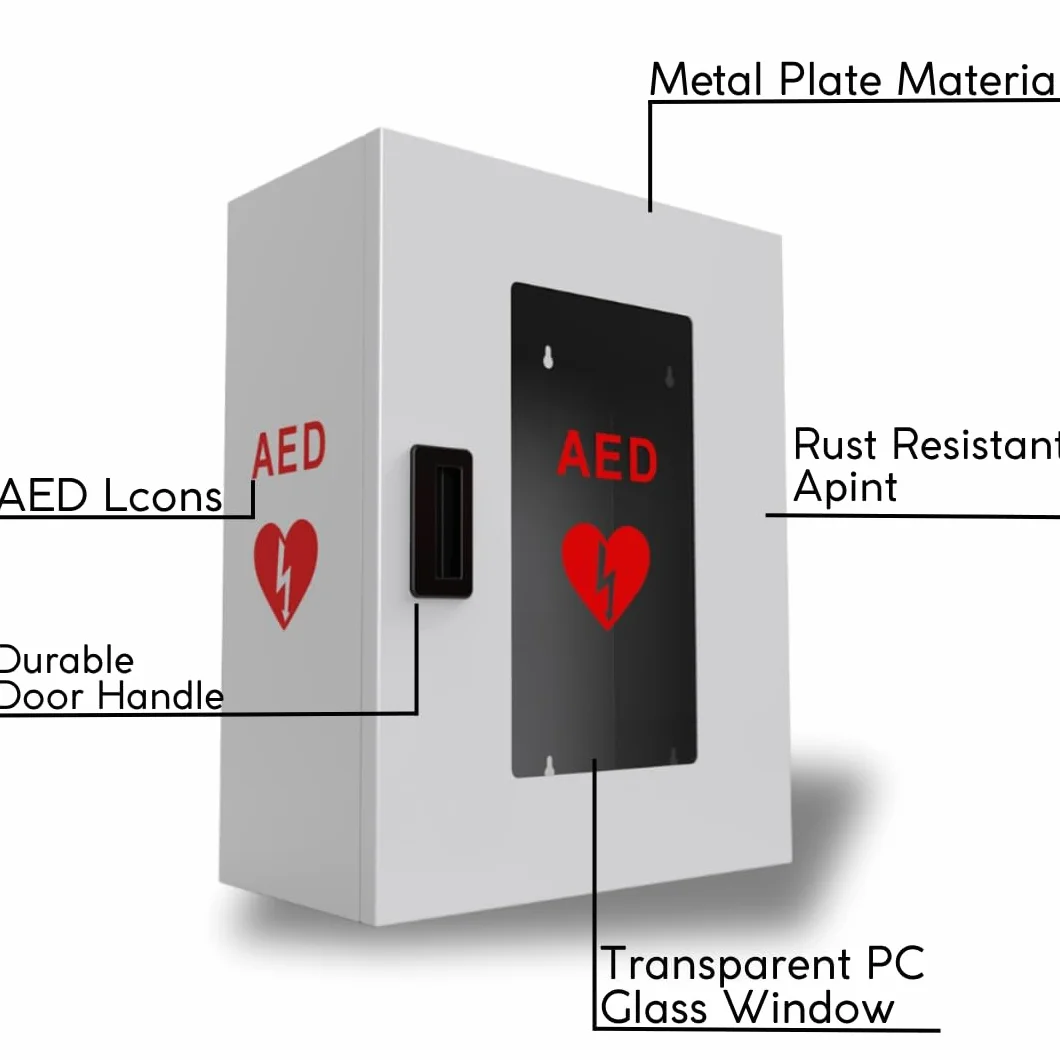 Universeller Defibrillator-Schrank ohne Alarm – Wandmontierter AED-Schrank – Für den Innen- oder Außeneinsatz – AED-Aufbewahrungsschrank – Erste Hilfe – Medizinischer Notfallkasten