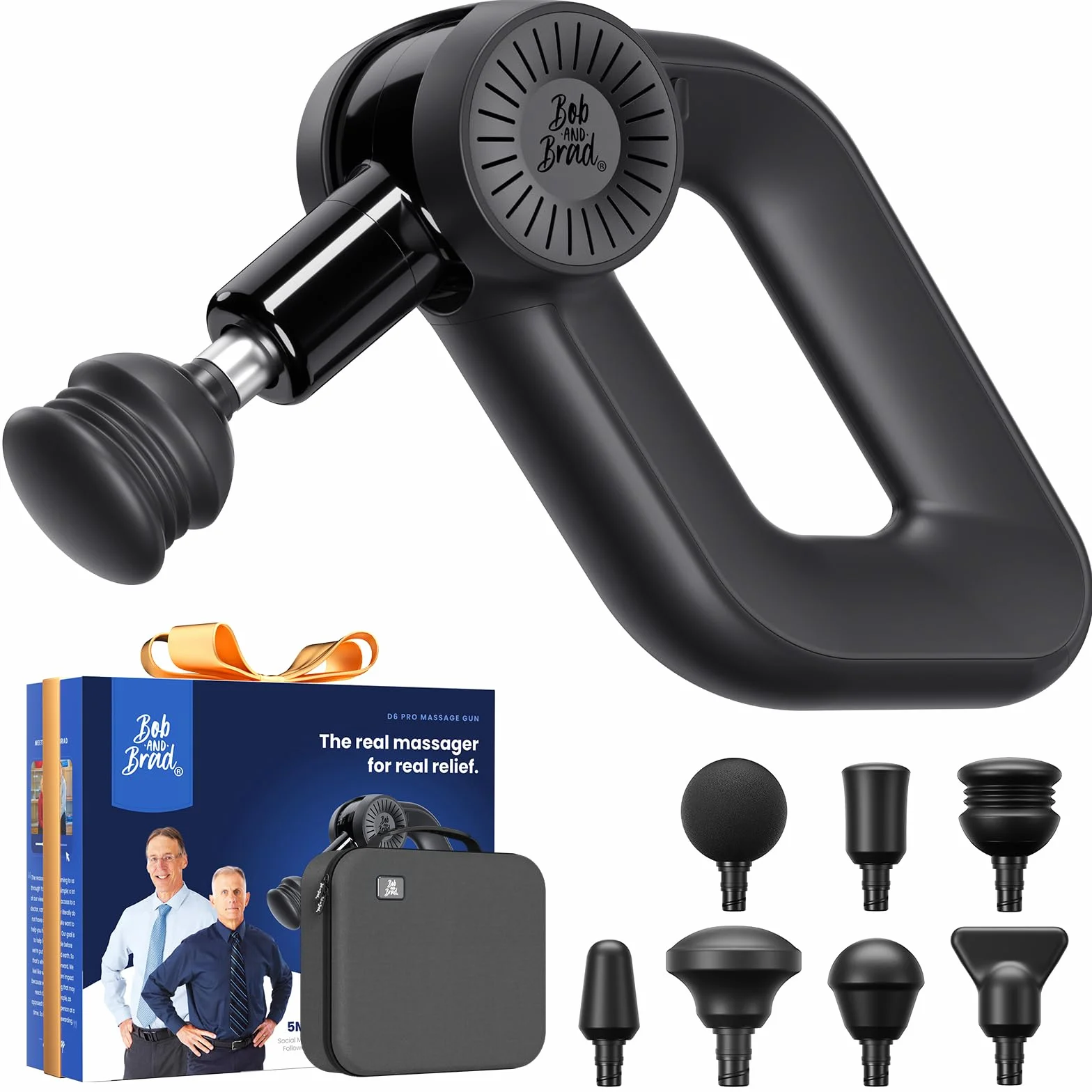 Bob and Brad D6 Pro Massagepistole mit 16mm Amplitude und OLED-Bildschirm, Percussion Massage Gun Muskel Massagegerät mit Tragetasche, Massage Pistole für Schulter Rücken Bein Muskelentspannung