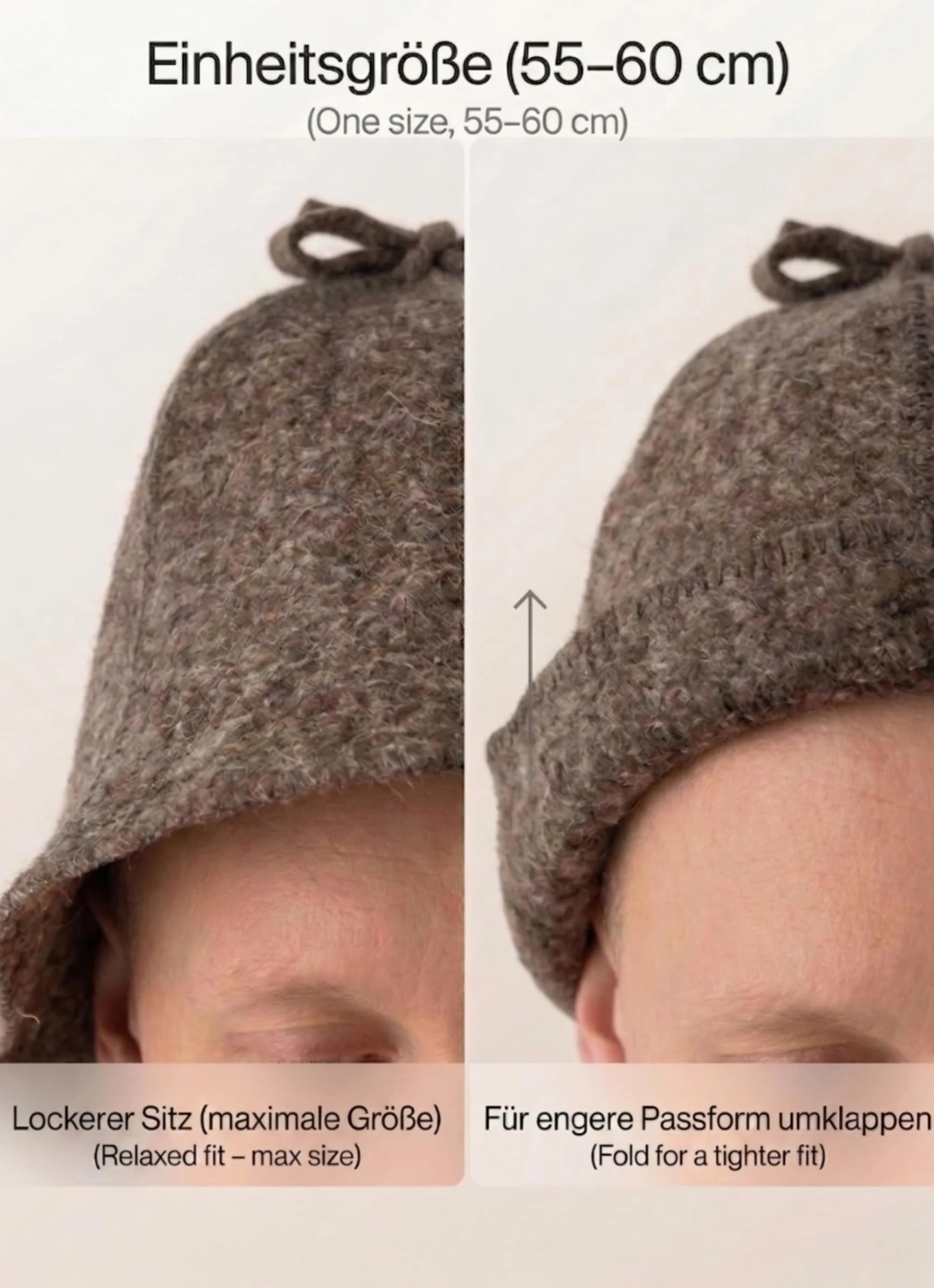 Saunahut 100% Wollfilz für Damen und Herren – Hitzeschutz, Naturmaterial, Mütze Filz Saunamütze