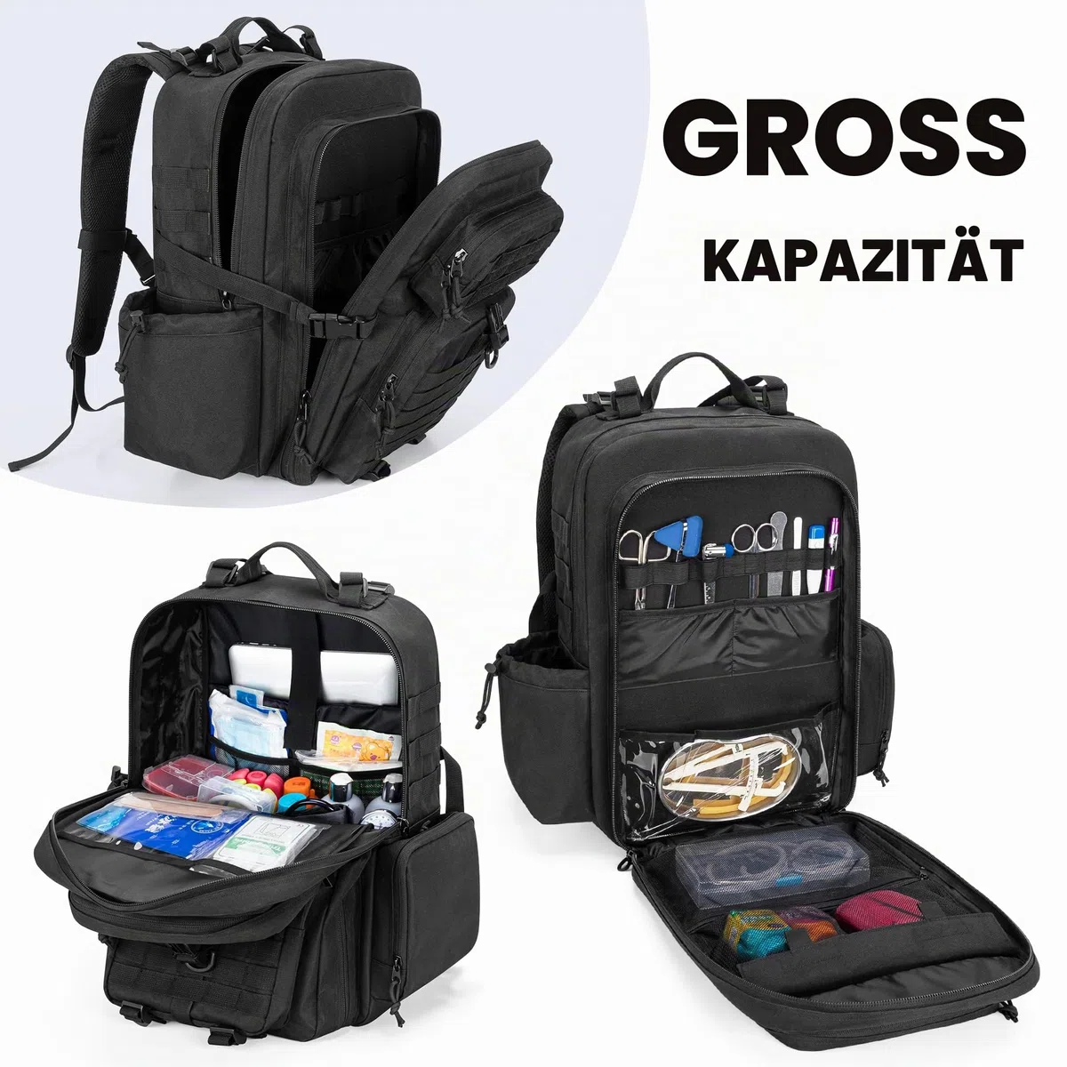 Damero Taktischer Medizinischer Rucksack mit Y Riemen Schnalle, Outdoor Taktischer Bundeswehr Rucksäcke Assault Survival Tactical Backpack