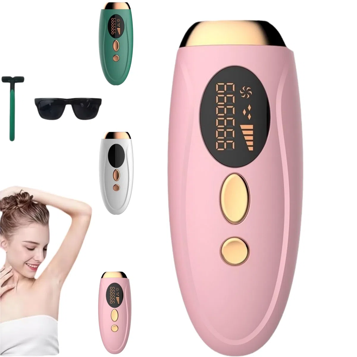 shine ipl 2.0 - premium hair removal bundle,Haarentfernungsgerät, IPL Geräte Haarentfernung, Schmerzfreie Haarentfernungsgerät, für Damen/Herren, Gesich, Bikini, Körper, Beine, Achseln (rosa)