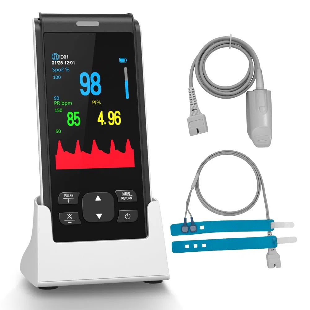Portable HealthTree Pulsoximeter, wiederaufladbarer Sauerstoffmonitor, Sauerstoffsättigungsmonitor für Kinder, SpO2-Füllstandsüberwachung, Herzfrequenz und Infusionsindex