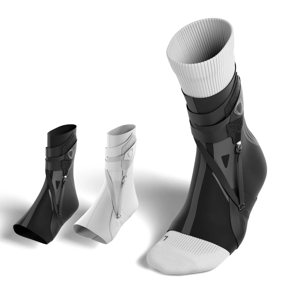 BETTERGUARDS 3.0 Knöchelbandage – Ultraleichte, flexible Stütze gegen Umknicken & schnelle Erholung | Doppelsleeve für Damen & Herren | Perfekt für Sport, Training & Alltag (M, Schwarz Rechts)