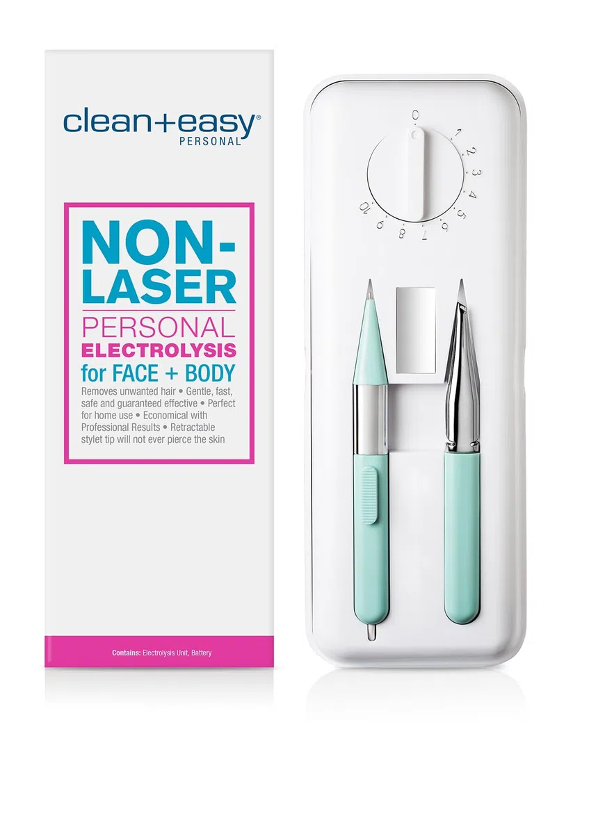 Clean + Easy Nicht-Laser-Elektrolyse für Gesicht und Körper, permanente Haarentfernung, batteriebetrieben