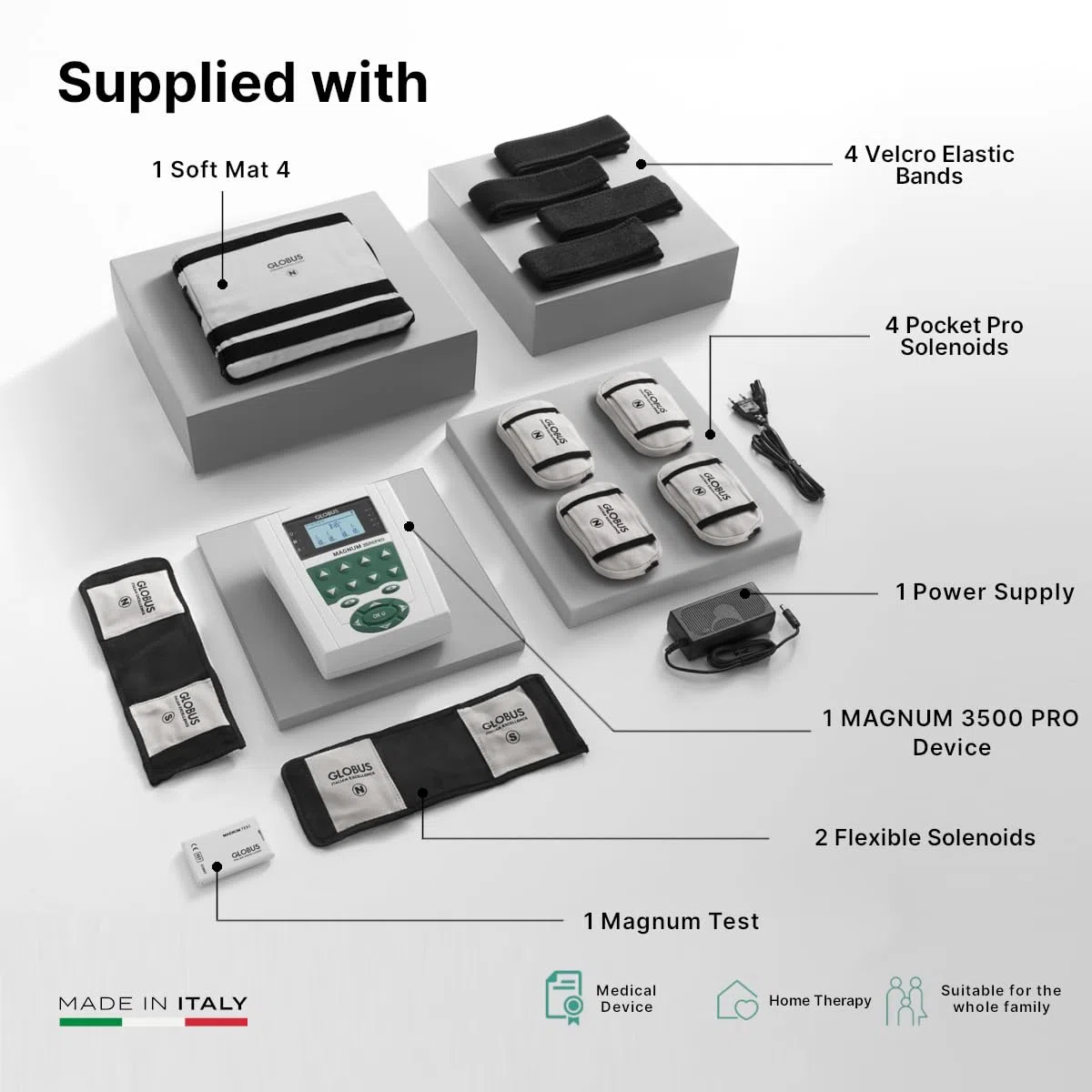 GLOBUS | Magnum 3500 Pro, Professionelle Magnettherapie 4 Kanäle, 70 Programme 800 Gauss, Behandlung Osteoartikulären Erkrankungen, Frakturen, Entzündungen, Erholung nach Orthopädischen Operationen