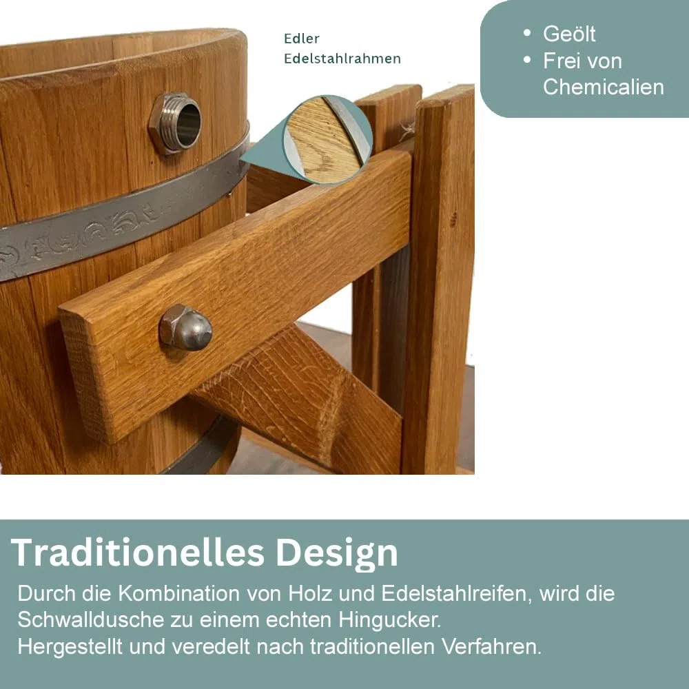 Bonpos Schwalldusche 10 Liter Eimer Eimerdusche Schüttdusche Saunazubehör Kübeldusche