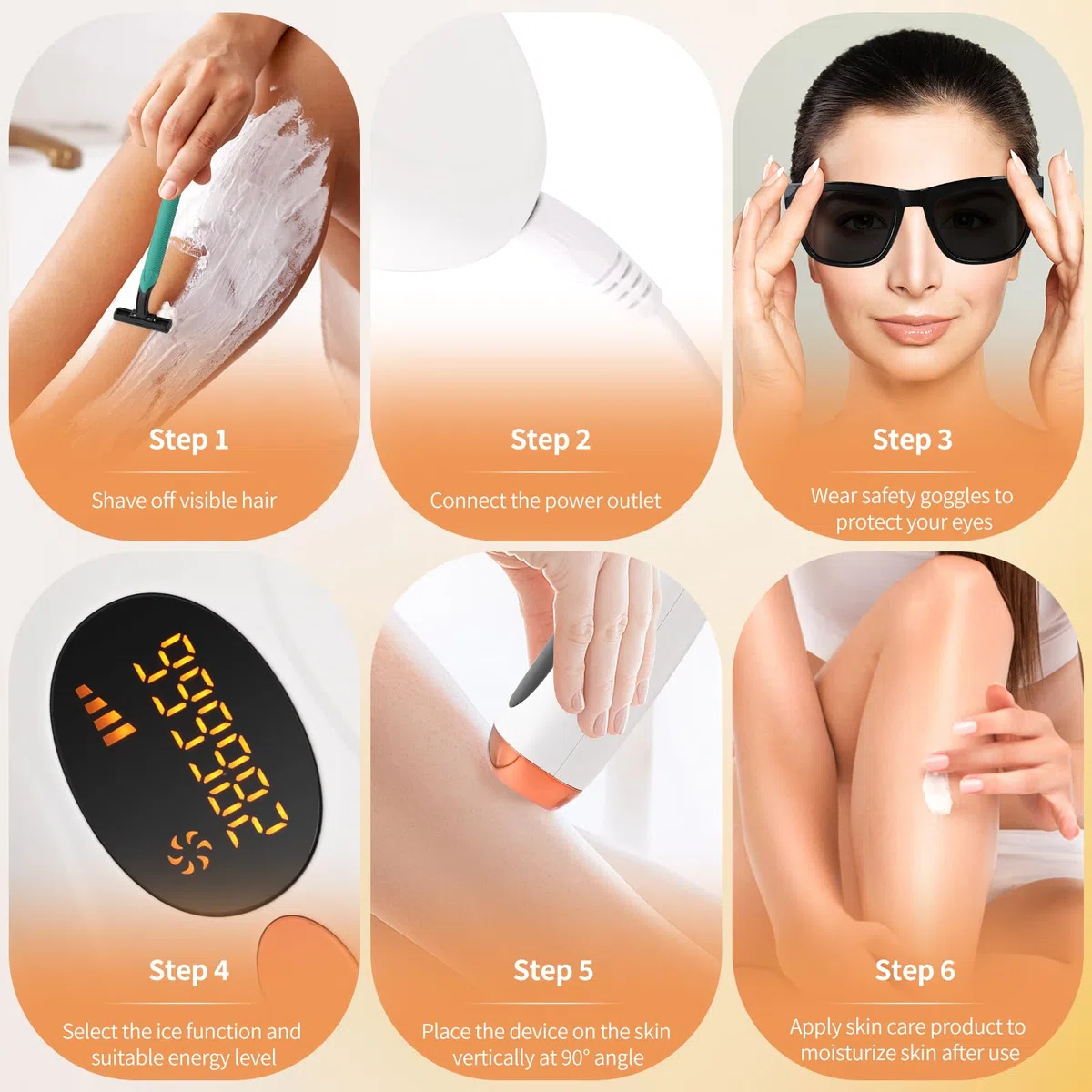 IPL At-Home Haarentfernungsgerät für Frauen und Männer, Comius Sharp Haarentferner mit Ice-Cooling System für Arm, Bein, Rücken, Ganzkörper