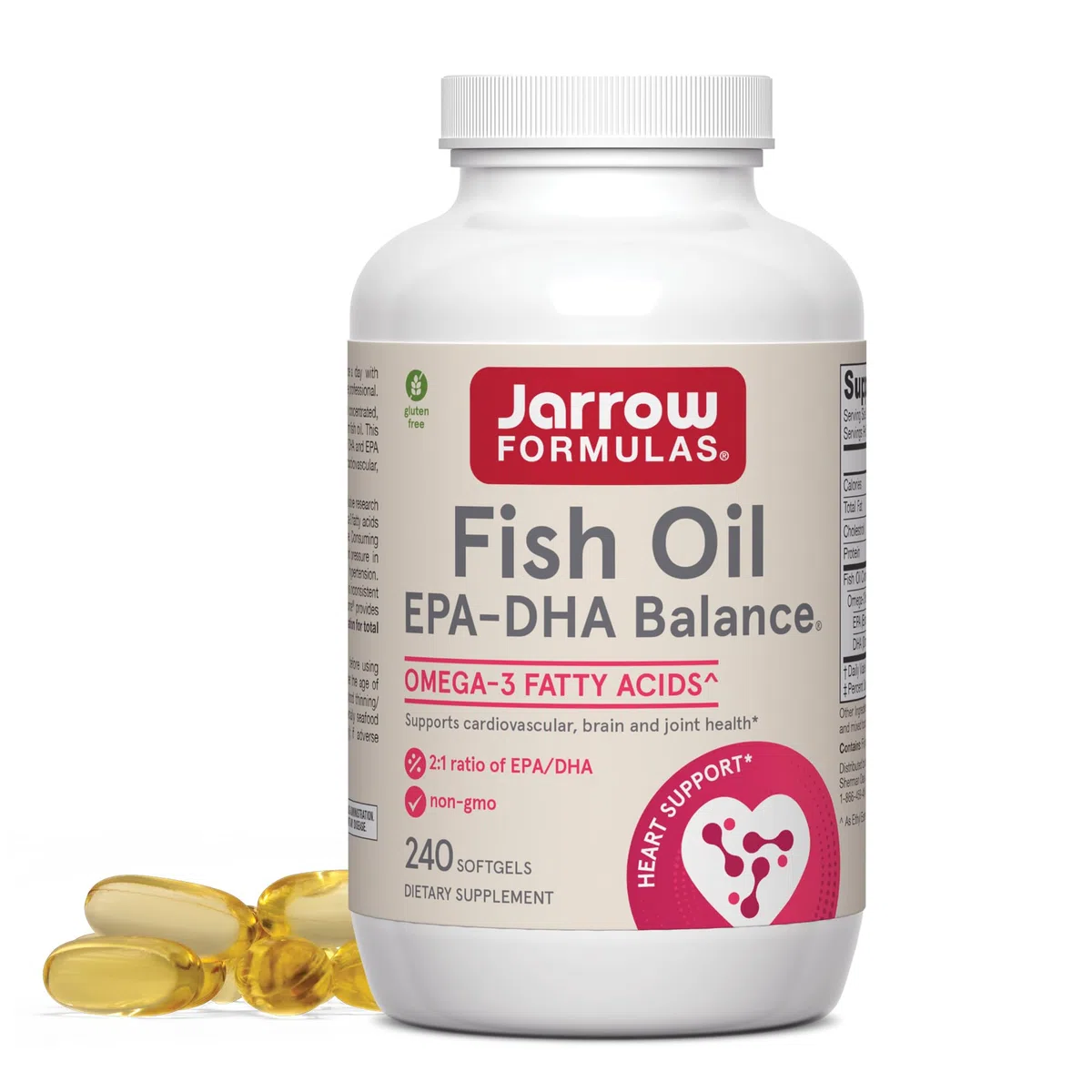 Jarrow Formulas EPA-DHA Balance Odorless Caps, Boosts Brain Function, 240 Softgels