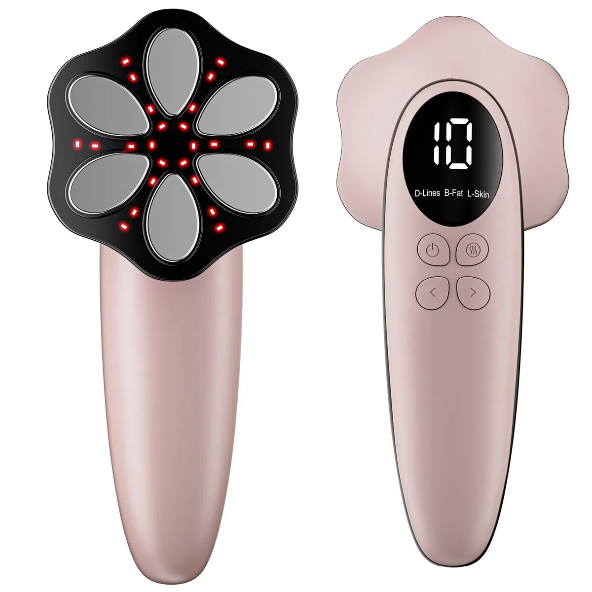 Cellulite Massagegerät Anti Lipödem Handmassagegerät, Nachgewiesene Wirksamkeit, mit 6 MassageköPfen, Geeignet für Bauch, Taille, Arme, Beine, Gesäß (Roségold)