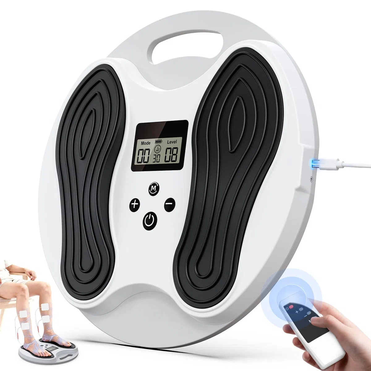 Medic Durchblutungs-stimulator Beine, Durchblutungsstimulator Füße Beine mit 4 TENS Elektroden Pads, EMS Fußmassagegerät Elektrisch Verbessert Durchblutung Neuropathie Linderung Fußschmerzen
