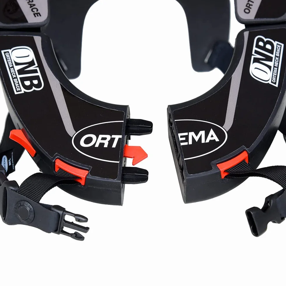 ORTEMA ONB Neck Brace (Gr.XL schwarz) Design K4 - Nackenschutz - aus Hochleistungskunststoff und mit Sicherheits-Schnellverschluss