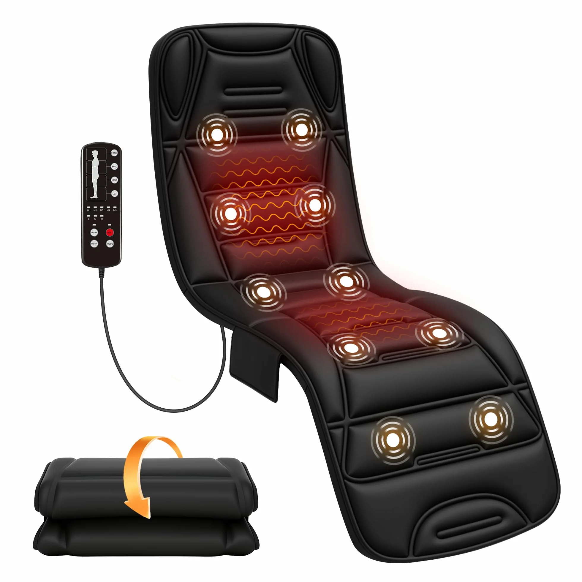 COMFIER Ganzkörper Massagematte mit Heizfunktion, Vibrations Massagesitzauflage mit 10 Vibrationsmotoren, 5 Massagemodi und Auto-Off-Funktion, Geschenk für Frauen