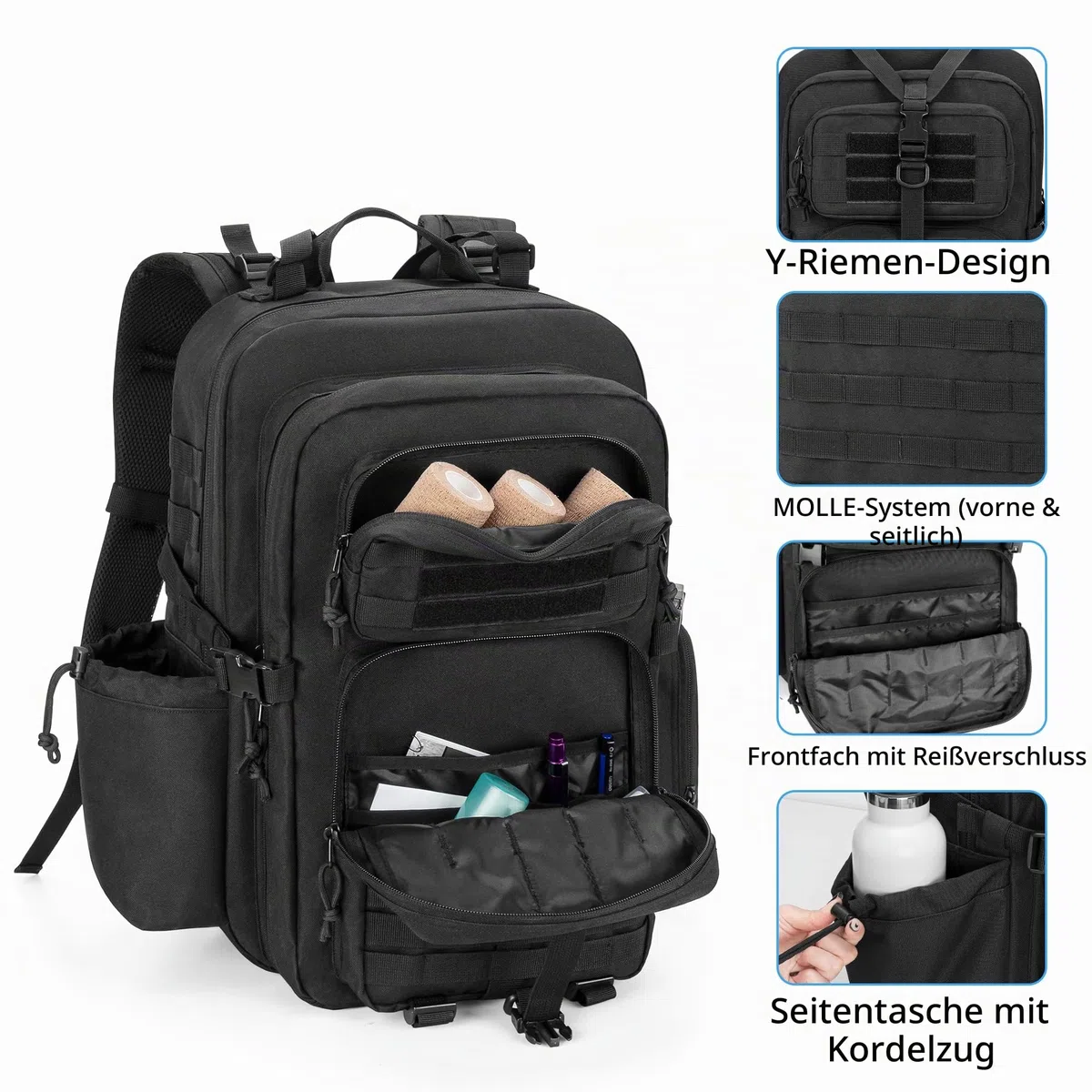 Damero Taktischer Medizinischer Rucksack mit Y Riemen Schnalle, Outdoor Taktischer Bundeswehr Rucksäcke Assault Survival Tactical Backpack