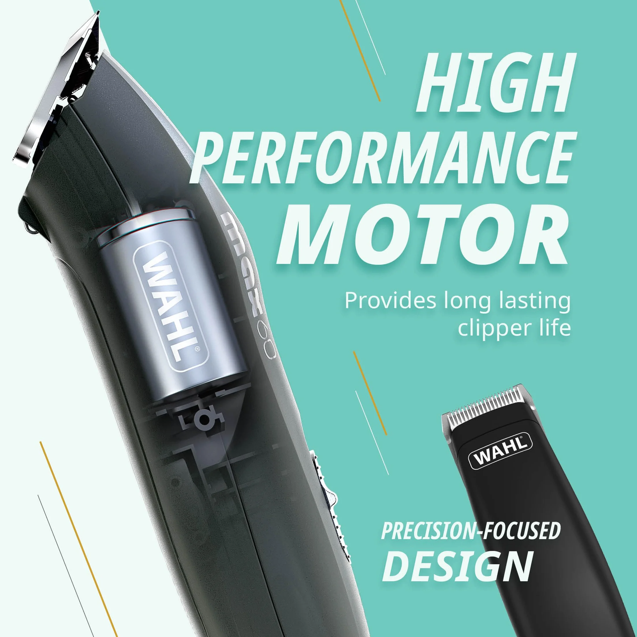 WAHL Animal Clipper Kit Max 60+Pocket Pro, Tierhaarschneidemaschine und Trimmer, Hunde- und Katzenhaarschneidemaschine, Tierpflege-Set, für alle Fellarten, vibrationsarm, leicht, schwarz