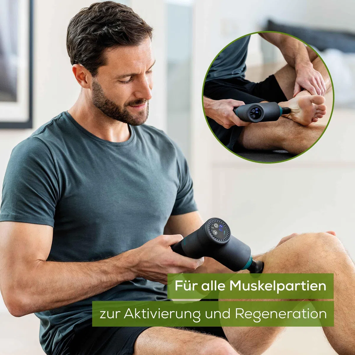 Beurer MG 185 Massagepistole, Massage Gun mit 5 Aufsätzen, kraftvolle Triggerpunktmassage, Lockerung von Verspannungen, Muskelmassagegerät mit 9 Intensitätsstufen, mit Akku