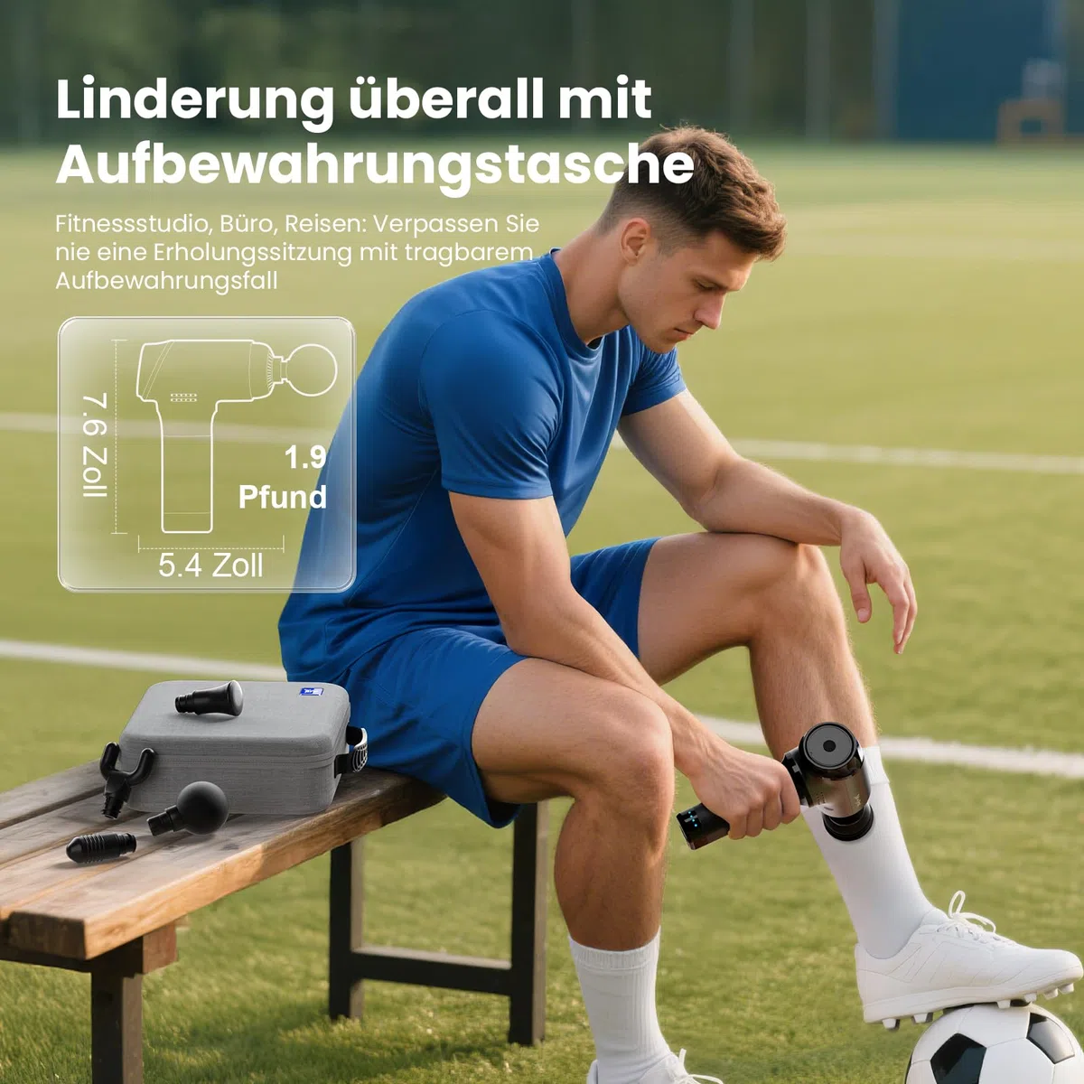Bob and Brad T2 Massagepistole, Muskel Massagegerät with 4000-mAh-Akku, 3200rpm und 10 mm Amplitude, Perkussions Massage Pistole mit USB-C-Ladung, Geschenk für Männer und Frauen