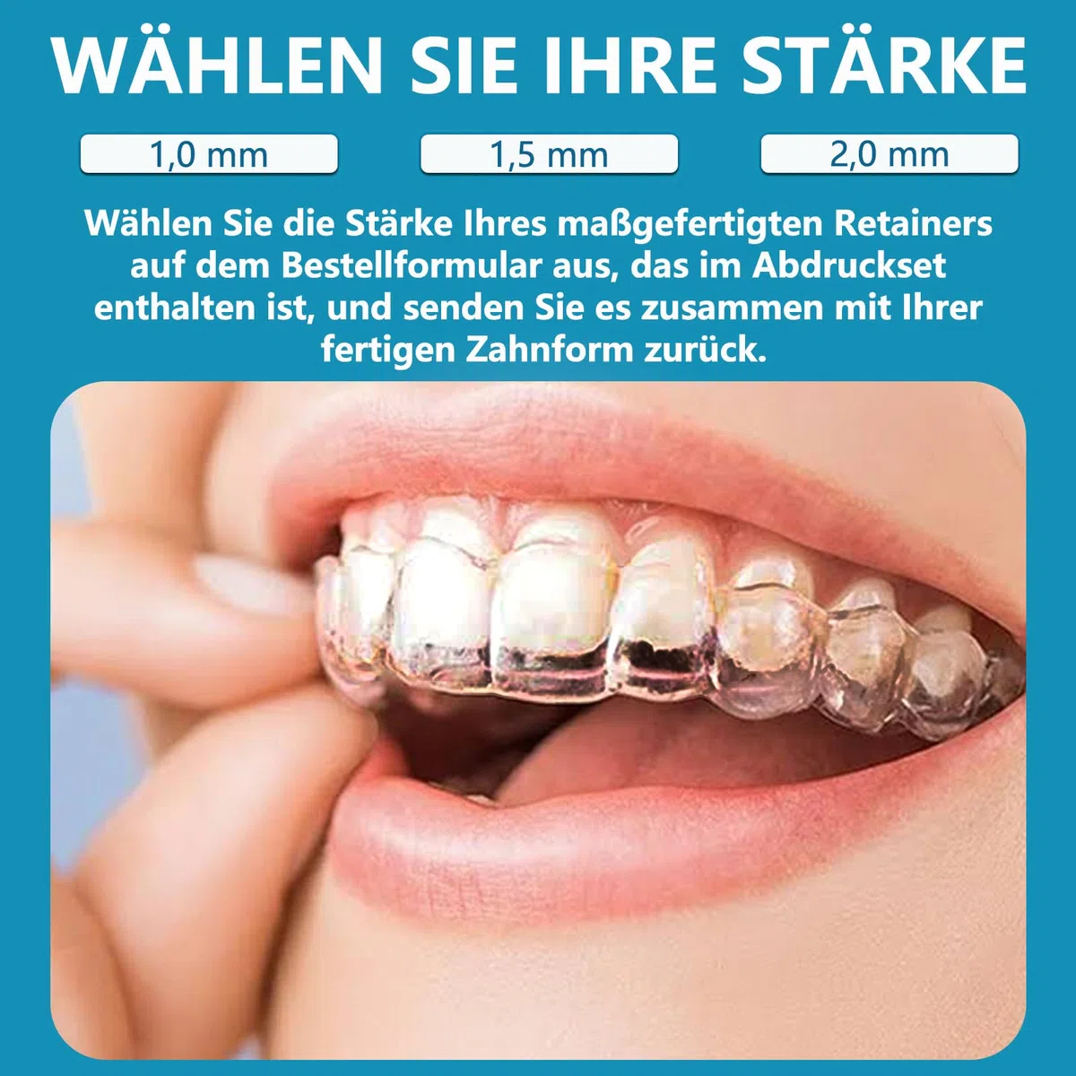 Durchsichtige Zahnspangen nach Maß, komfortable Zahnspangen für Erwachsene und Jugendliche (Oberkiefer & Unterkieferset)