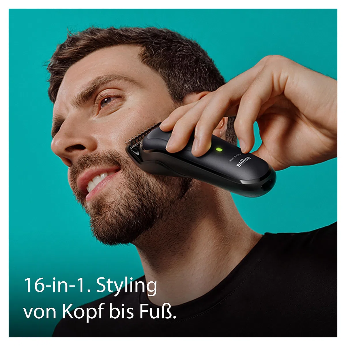 Braun All-In-One Trimmer-Set 7, 16-in-1 Multigroom, Barttrimmer, Nasenhaartrimmer, Haarschneidemaschine für Gesicht, Kopf und Körper, 100 Min Akku, 14 Längen (3–21 mm), Wasserdicht, MGK7491, Schwarz