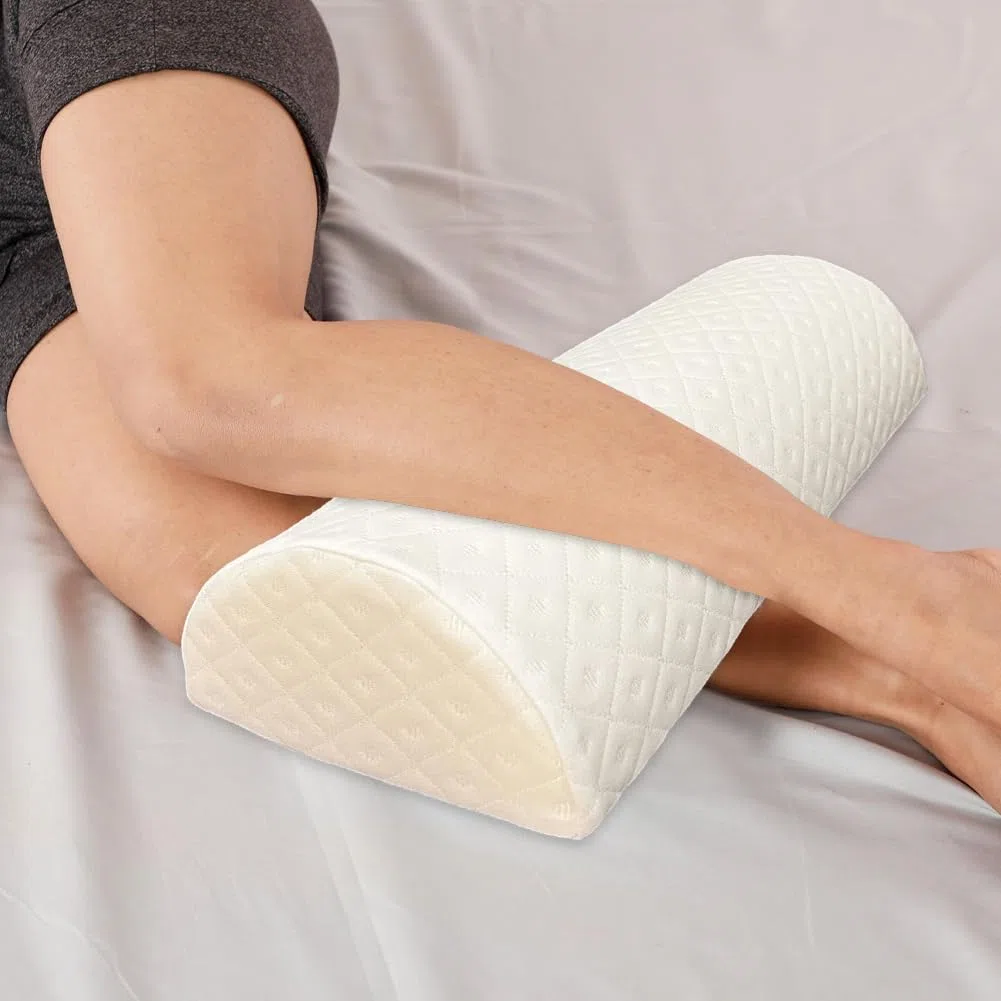 Halbrundes Nackenrollen, Ergonomisches Halbrundes Kissen, Lagerungsrolle Halbrund aus Memory-Schaum mit Waschbarer Polyesterbezug, Stützt Nacken, Knie, Seitenschläfer, für Unterwegs Hause