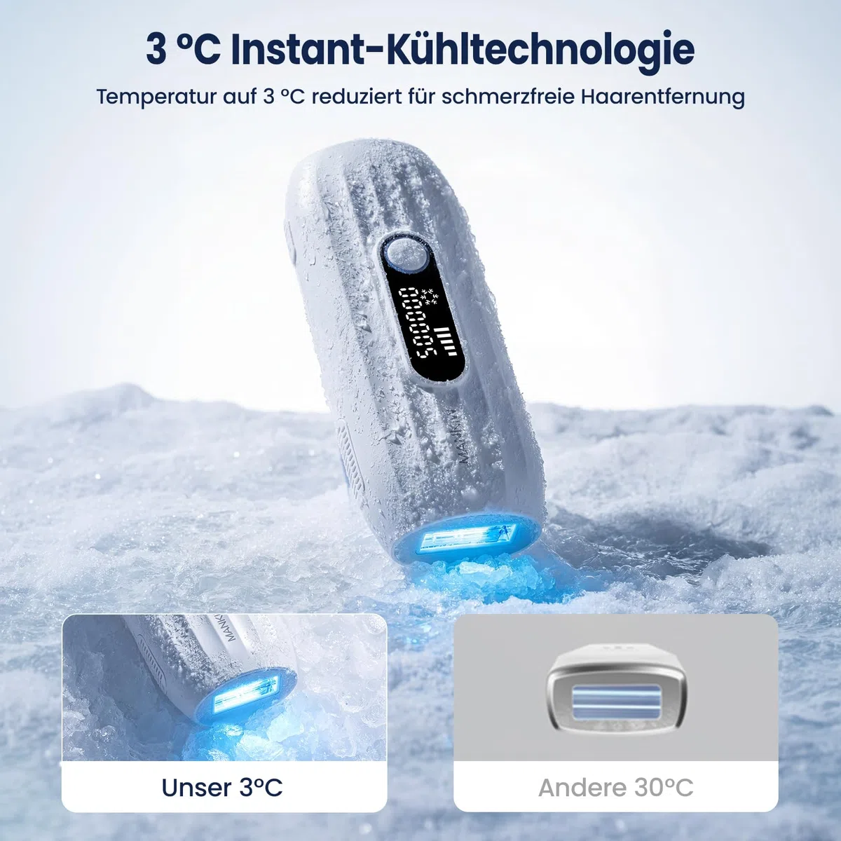 MANKIW IPL Geräte Haarentfernung mit Kühlfunktion, 5 Energiestufen & 500.000 Lichtimpulse, Automatik- & Einzelmodus, Laser Haarentfernung Alternative, Epilierer Damen für Beine, Achseln & Bikini