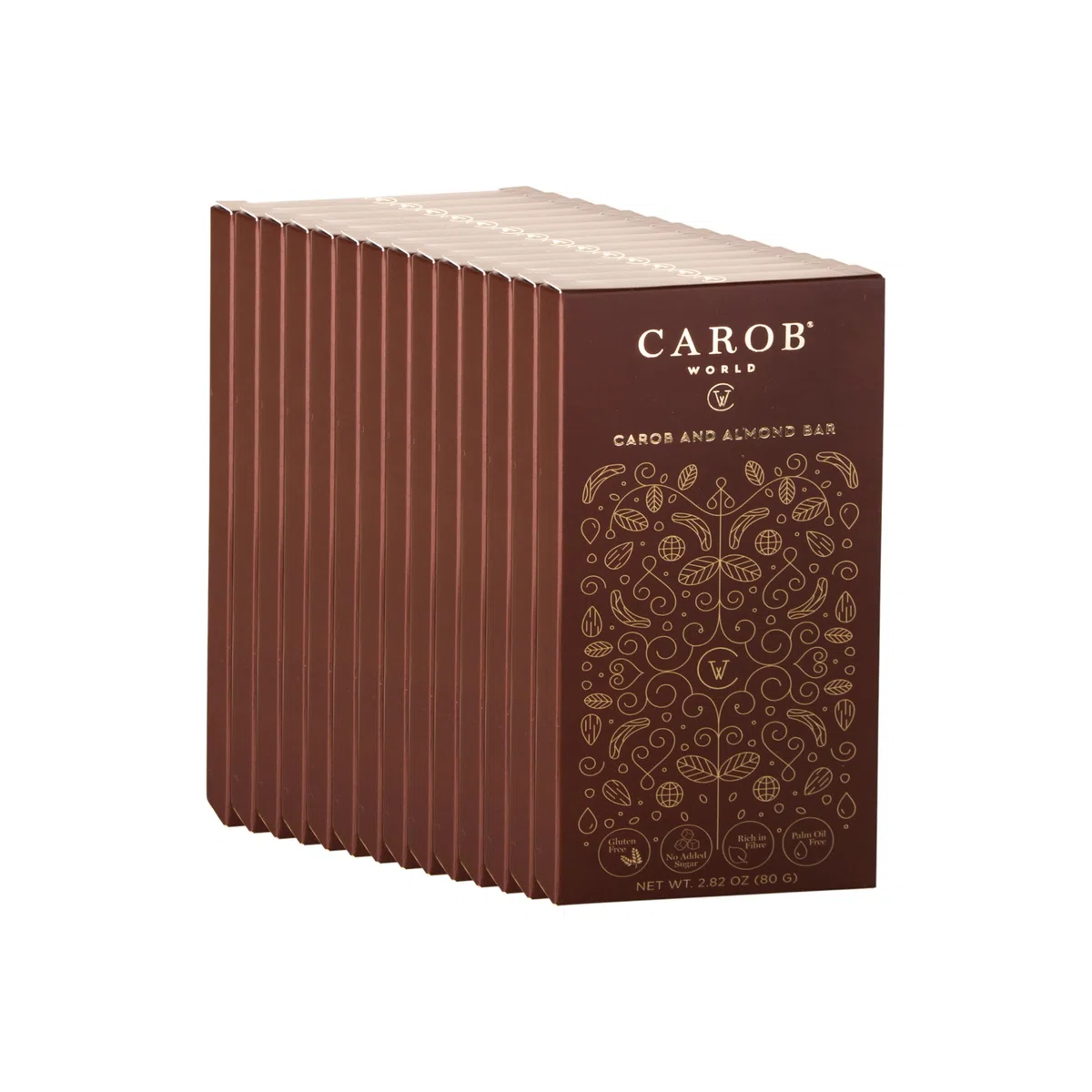 Carob and Almond Bar | Glutenfrei, Zuckerfrei und Vegan | (15 x 80g)