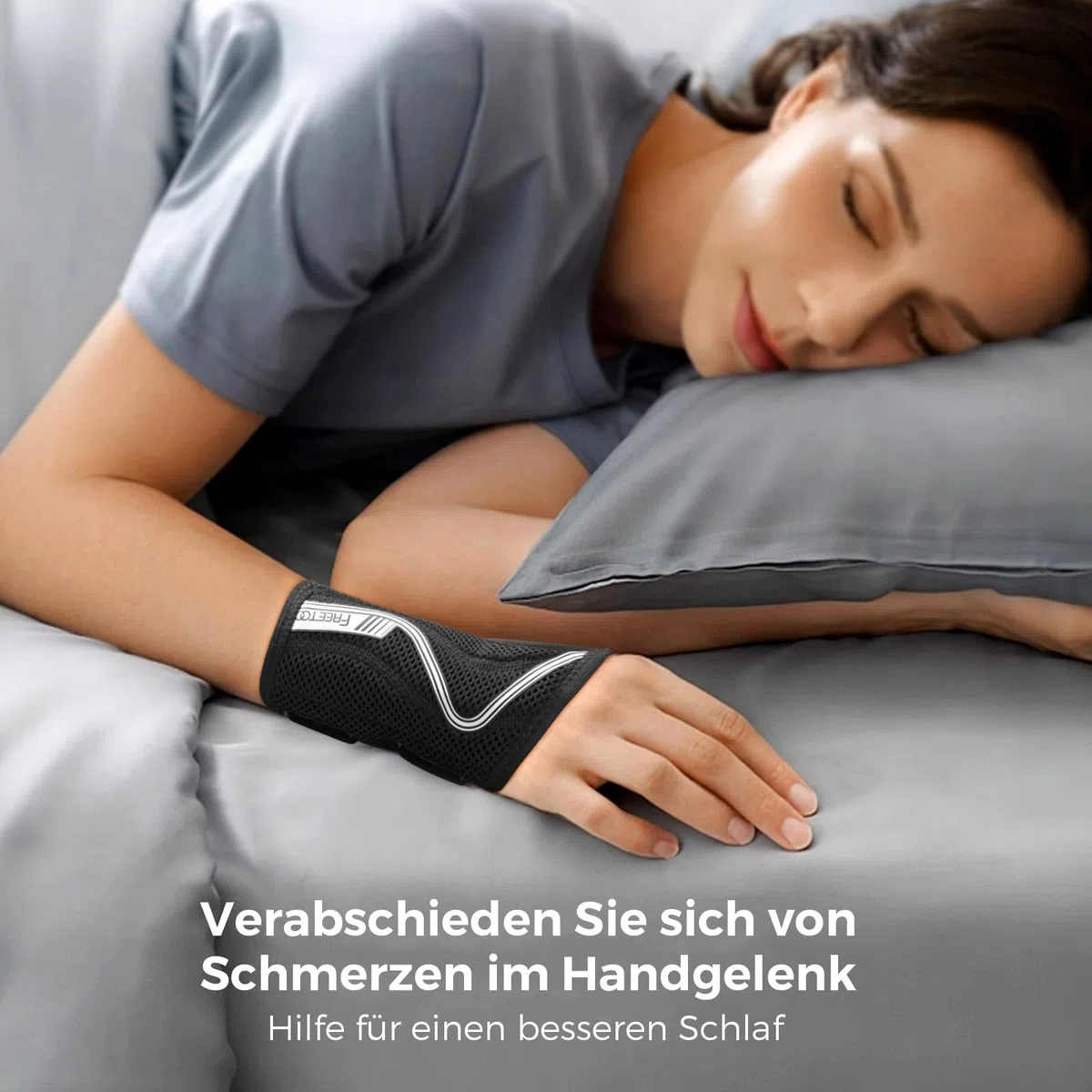 FREETOO Flexibel-Leicht Handgelenkschiene für Karpaltunnel, Atmungsaktive Handgelenk Bandagen mit eng anliegender S-förmiger Schiene, Verstellbare Handgelenkstütze für Verstauchung, Sehnenentzündung