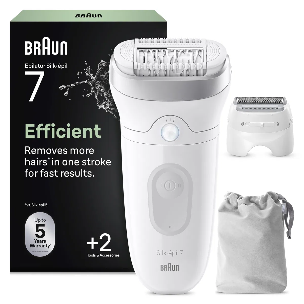 Braun Silk-épil SE7-041 Wet & Dry Depiladora Eléctrica 3 cabezales Gris