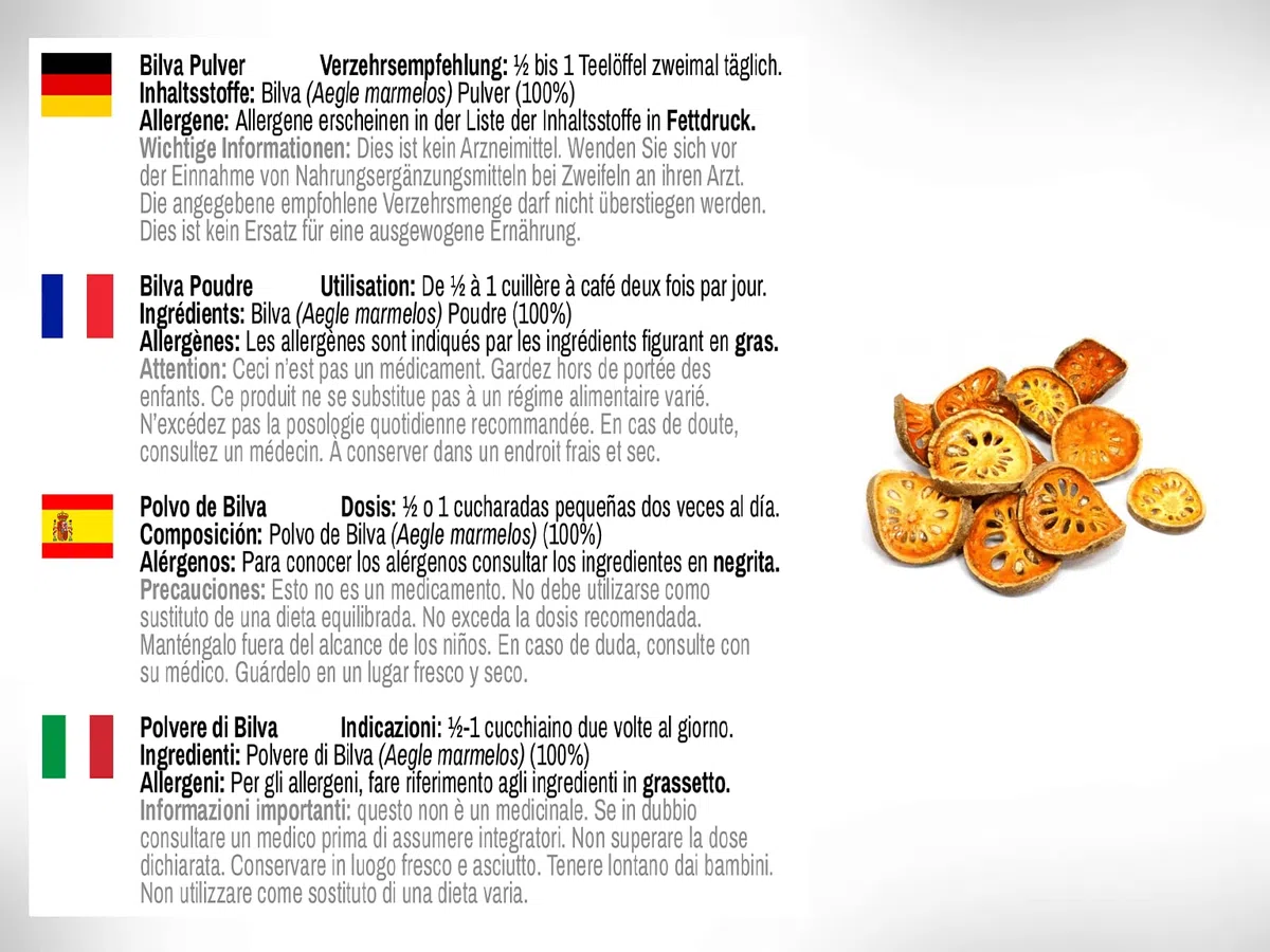 Bilva Fruit Powder (Bael fruit/Aegle Mermelos) -1kg (2.2lb)