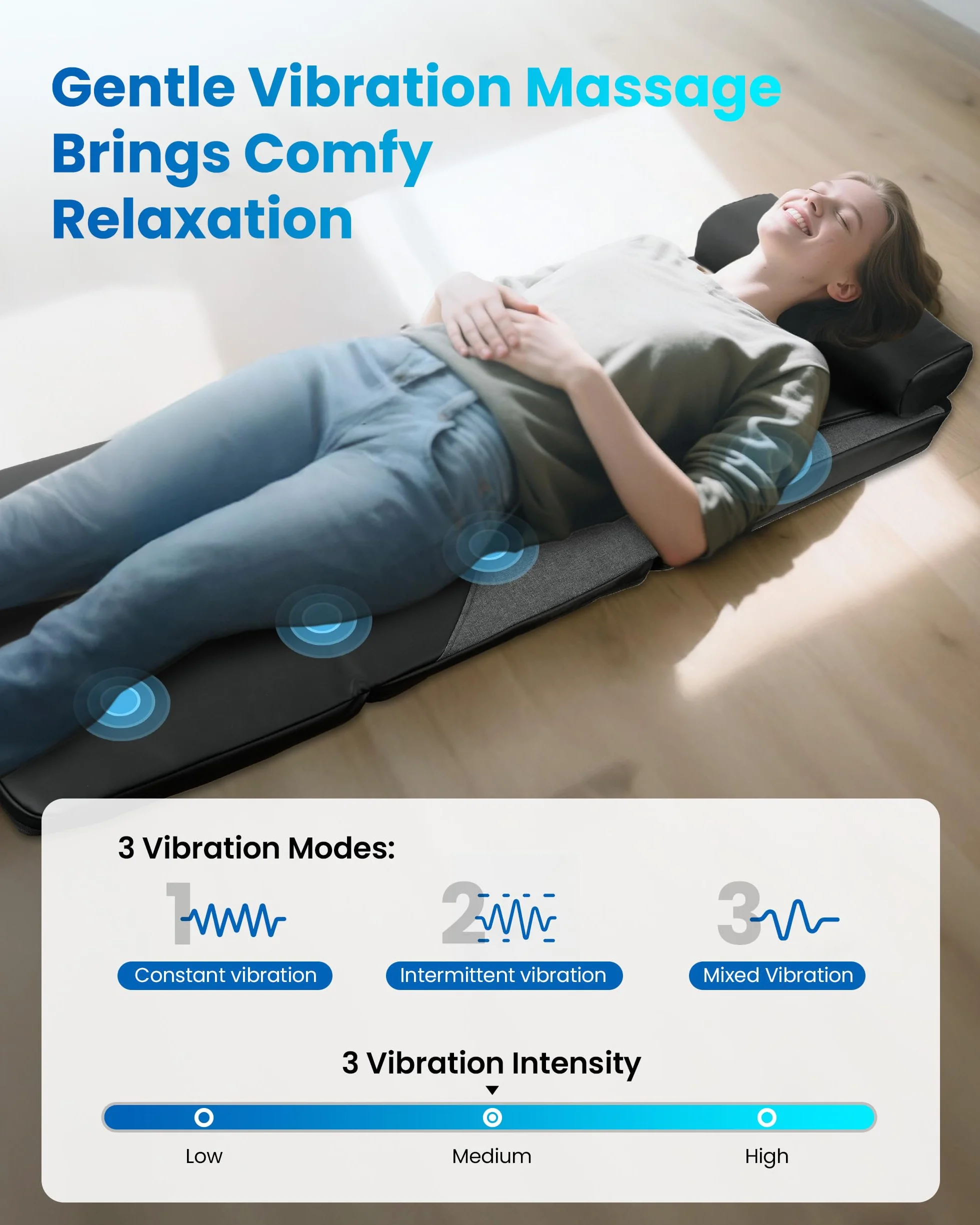 COMFIER Massagematte für den ganzen Körper, Wärmefunktion, Shiatsu-Rückenmassage, tiefenwirksame Knetmassage und Vibration, geeignet für Stuhl, Sofa und Bett, Geschenk für Mama und Papa