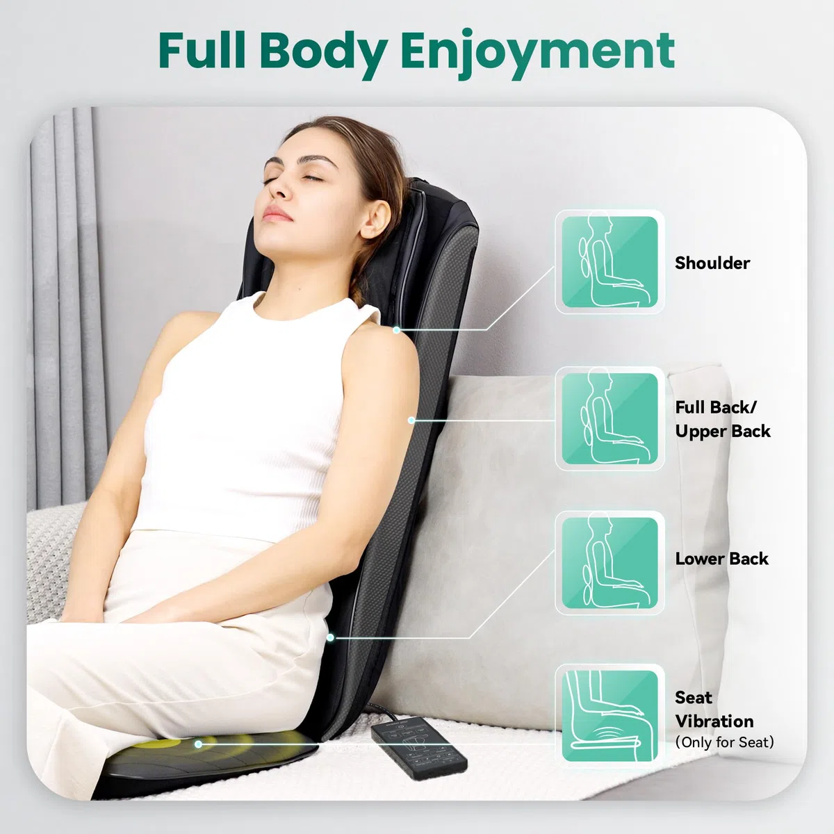 Snailax Upgraded Shiatsu Massagesitzauflage, Rückenmassagegerät und Nackenmassagegerät mit Wärmefunktion, Massagematte mit Vibrationsmassage, Massagegerät Geschenk für Frauen, Männer