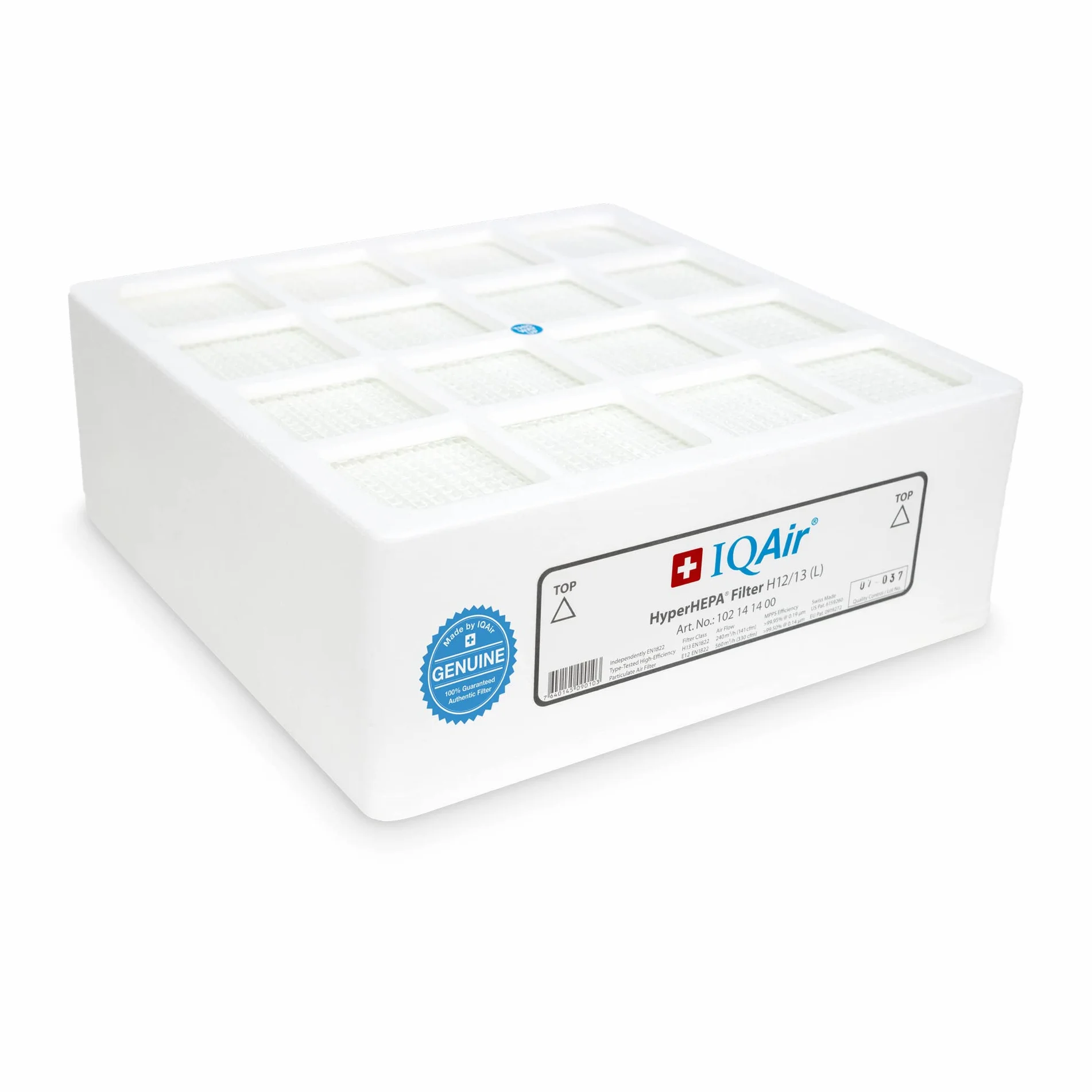 IQAir HyperHEPA Filter H12/H13 (L) Ersatzfilter für HealthPro 250 & XE – entfernt ≥99,97% ultrafeine Partikel bis 0,003 µm – gegen Feinstaub PM2.5, Pollen, Viren & Bakterien – langlebig bis 4 Jahre