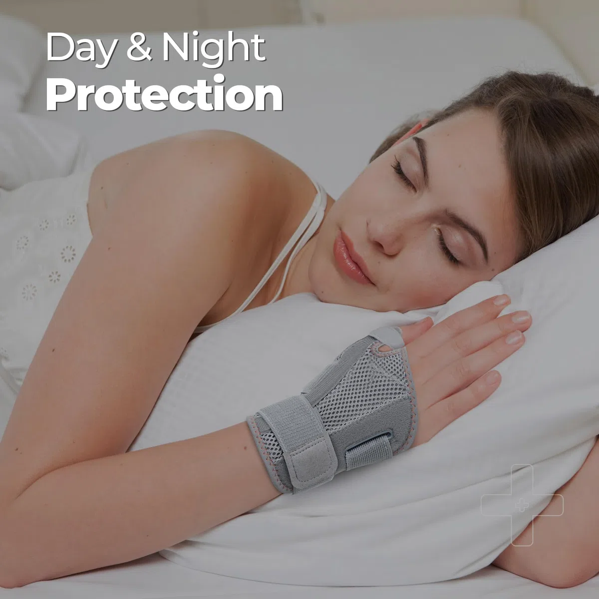 CURECARE Daumenschiene, Bequeme CMC-Daumenbandage Rechts & Links (Grau) | Tag- und Nacht-Stütze, Daumenorthese bei CMC, Arthrose, Sehnenscheidenentzündung, Schnappdaumen, Daumensattelgelenk Bandage