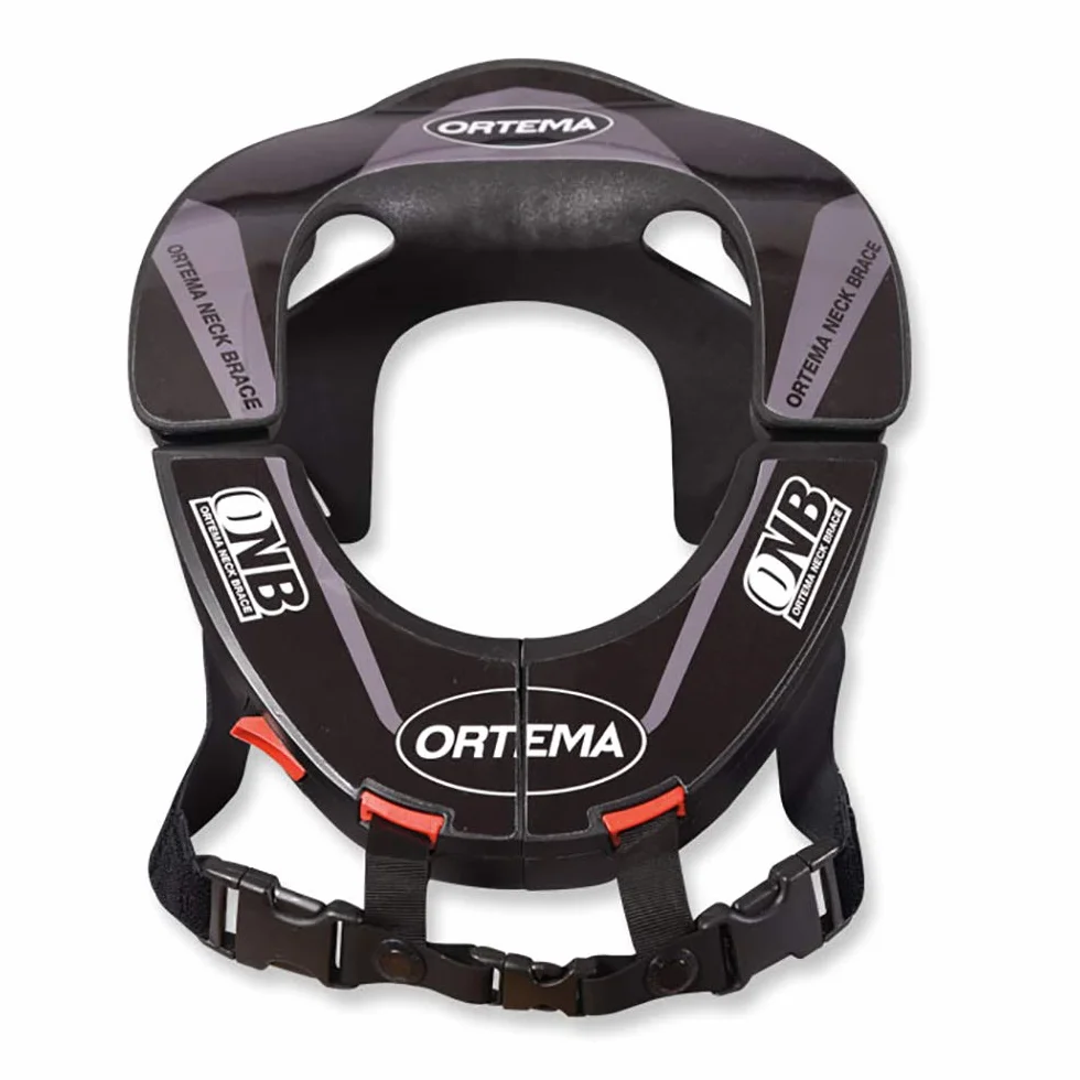 ORTEMA ONB Neck Brace (Gr.XL schwarz) Design K4 - Nackenschutz - aus Hochleistungskunststoff und mit Sicherheits-Schnellverschluss