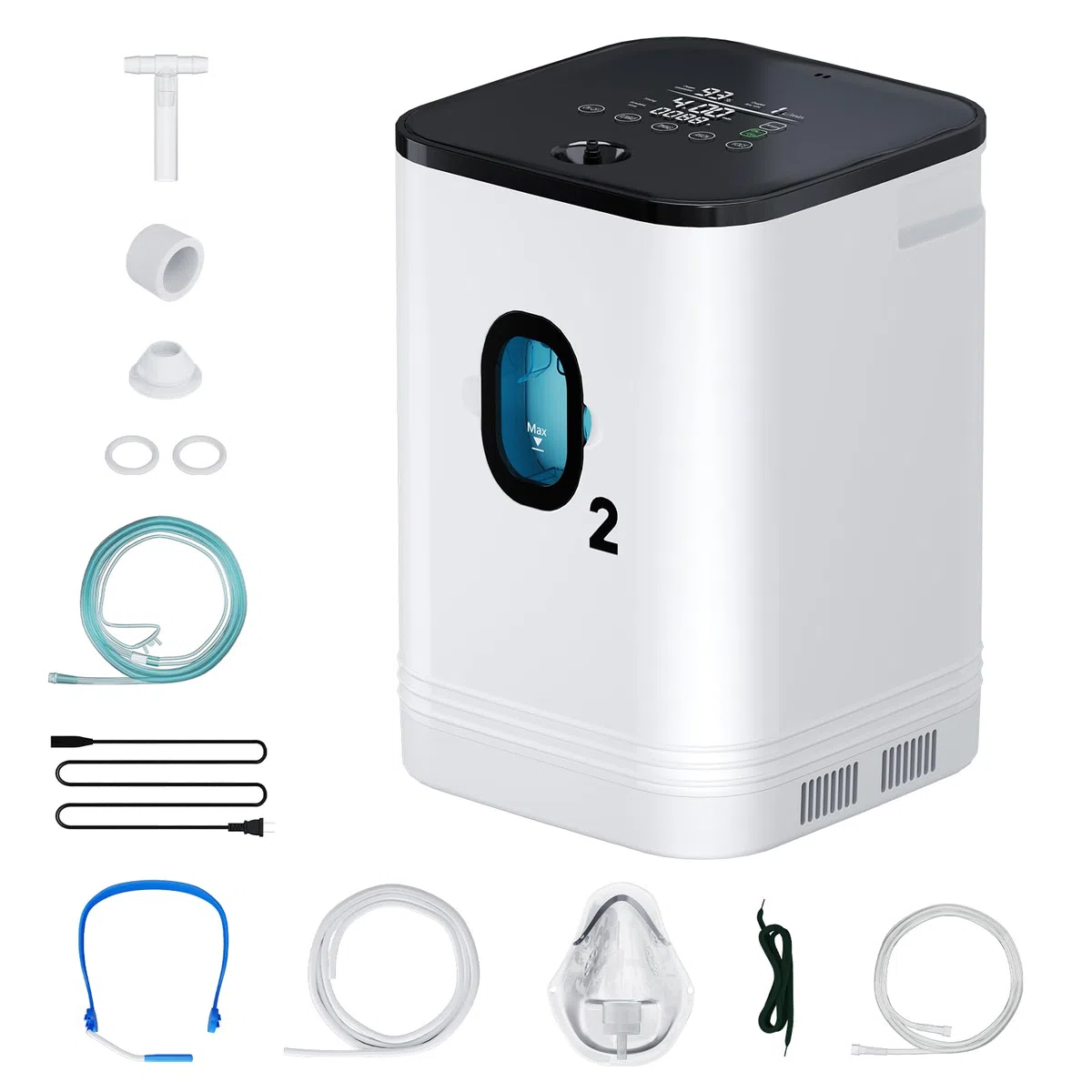 Tragbarer Sauerstoffkonzentrator für Zuhause,Xandoril Sauerstoffkonzentrator für den Heimgebrauch,93%,1-7L/min,LCD-Display,eine Fernbedienung und eine Timerfunktion,≤ 48dB geringes Rauschen