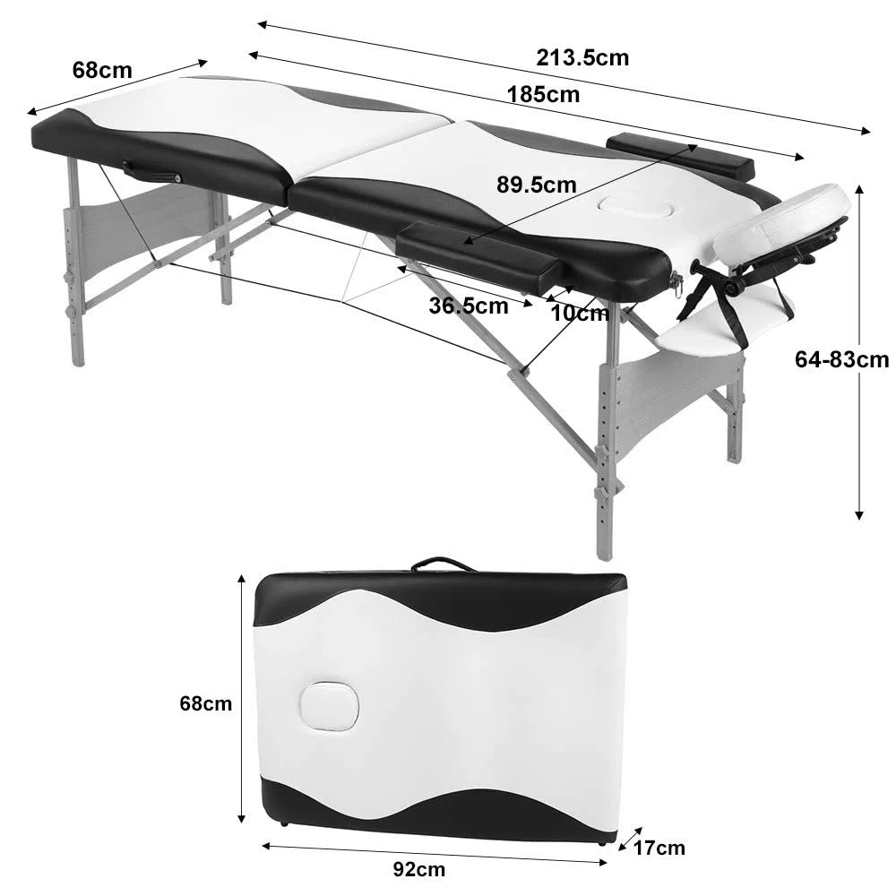 Melko Mobile Massageliege Massagetisch Beige Massagebank 2 Zonen Behandlungsliege Therapieliege Tattooliege