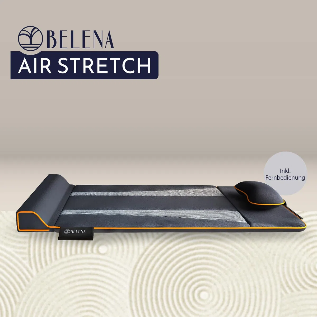 Belena Air Stretch mit Wellnessgel - Das Original aus dem TV - Entspannungsset für Zuhause - Elektronische Stretch & Massagematte mit Wärmefunktion + Kühlendes Wellnessgel