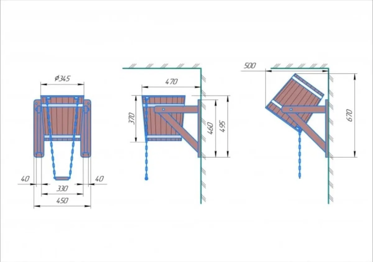 Wasserfall-Duscheimer 20 l aus Thermo-Linde mit Kunststoff­einsatz | Schwalldusche/Eimerdusche für Sauna | Saunazubehör für Kaltwasserguss & Kontrastduschen