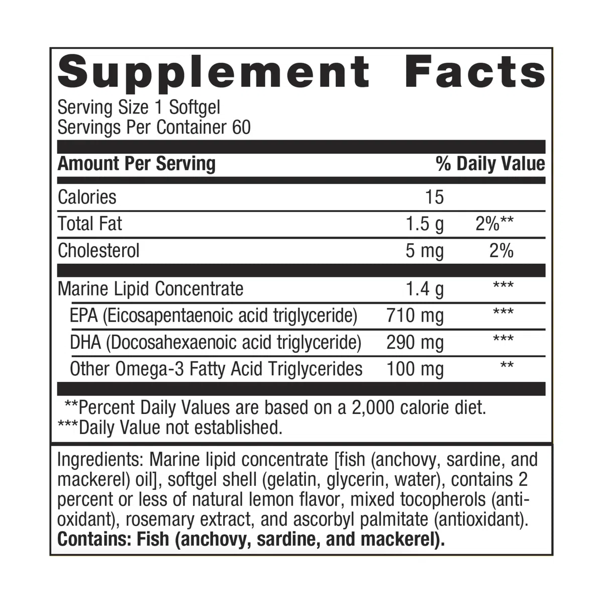 Metagenics OmegaGenics EPA-DHA 1000 Dietary Supplement, 60 Count