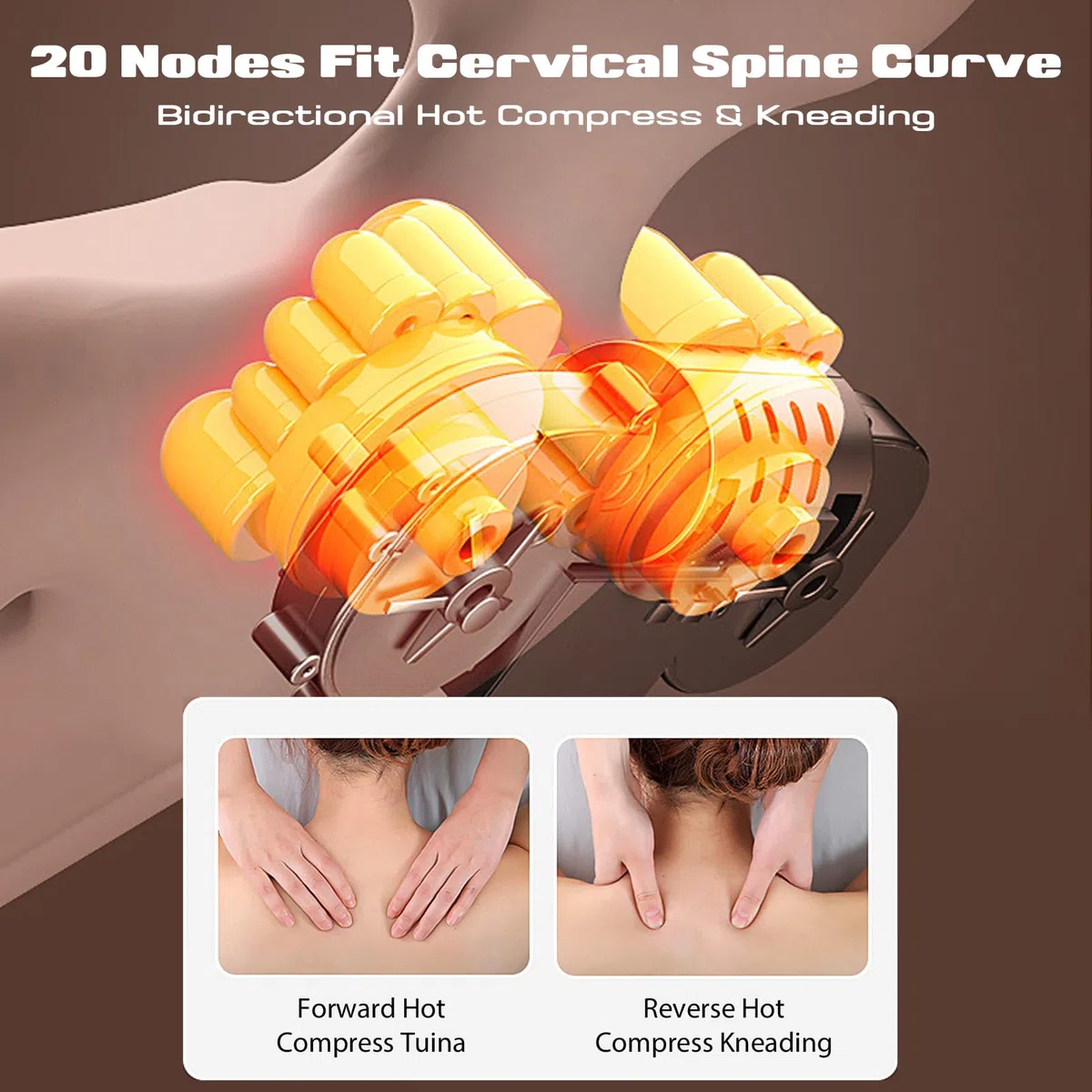 Massagematte Ganzkörpermassage mit Wärmefunktion und 10 Vibrationsmotoren, Verstellbarer Lendenairbag Akupressurmatte, Abnehmbarer Massageauflage für Nacken Rücken, für Massagestuhl, Massageliege