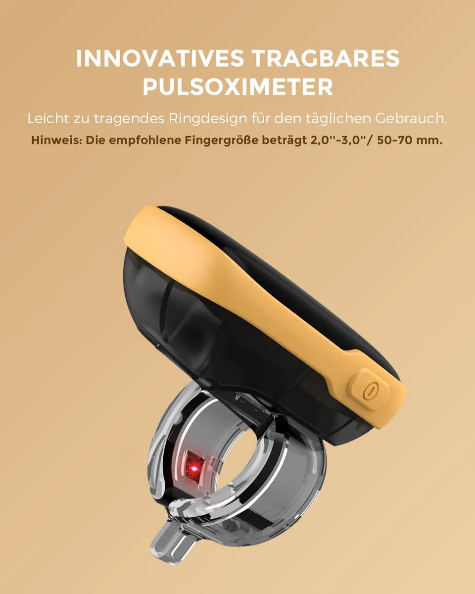 Viatom WearO2 Pulsoximeter, Sauerstoffsättigung Messgerät Finger, Wiederaufladbar Bluetooth Oximeter mit Erweiterter Schlafanalyse und Vibrationsalarm, 16 Stunden Akkulaufzeit, Kostenlose App